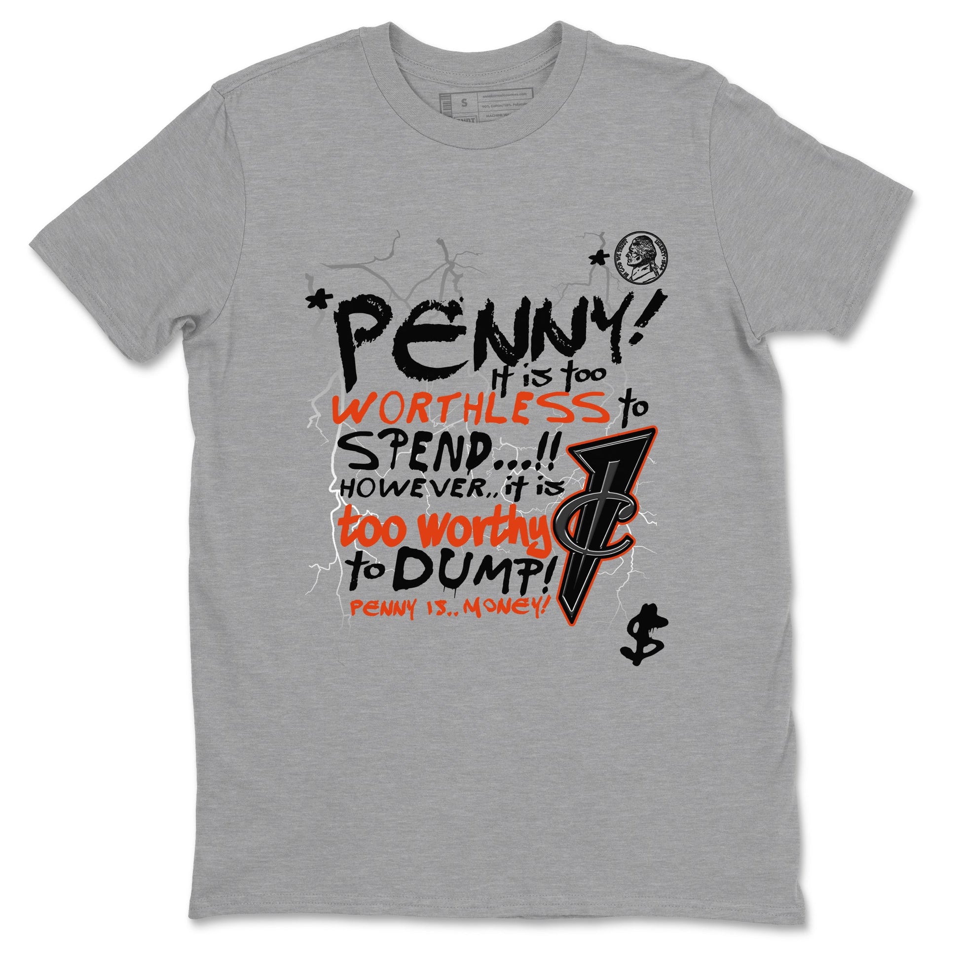 Foams One Jin shirts to match jordans Penny Is sneaker match tees Air Foamposite One Jin match shoes to clothes SNRT Sneaker Tees unisex cotton Heather Grey 2 shirts