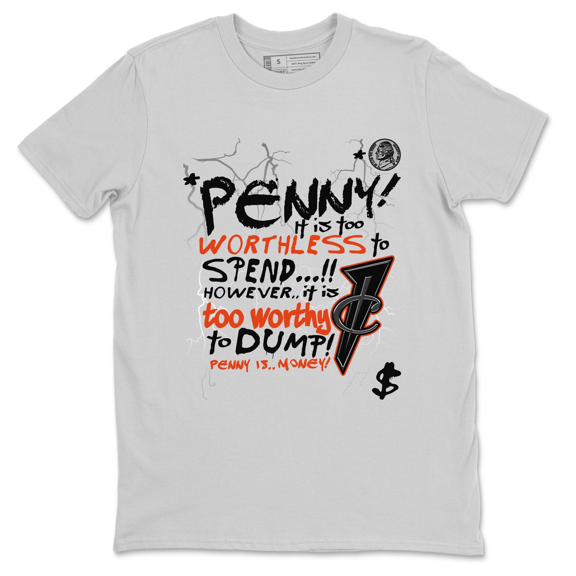Foams One Jin shirts to match jordans Penny Is sneaker match tees Air Foamposite One Jin match shoes to clothes SNRT Sneaker Tees unisex cotton Silver 2 shirts
