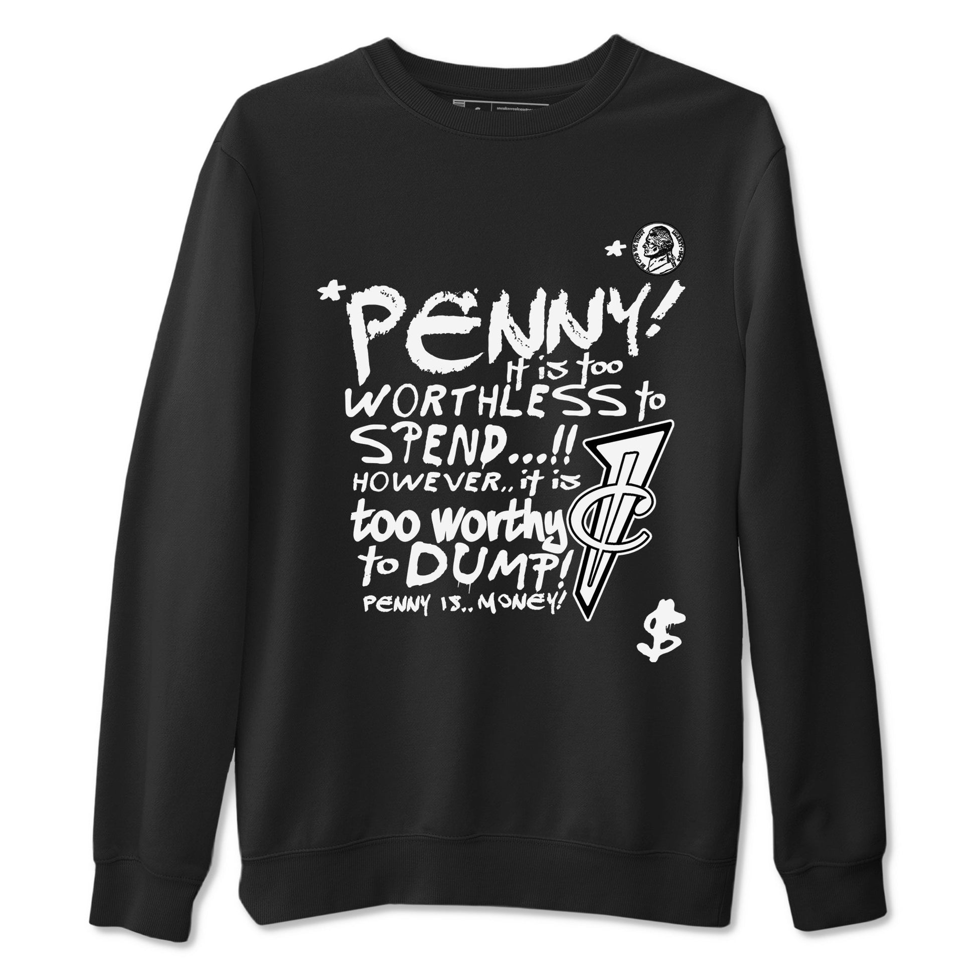 Penny Is sneaker match t-shirt styled to complete your fit with the Air Foamposite One Triple White sneakers, shown in Black 2.