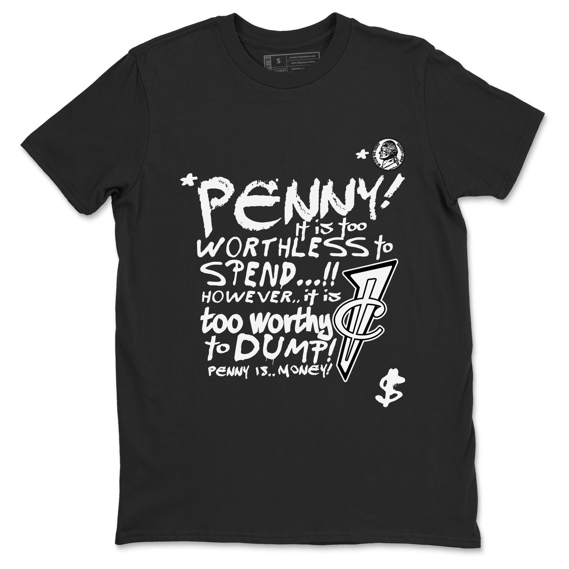 Penny Is sneaker match t-shirt styled to complete your fit with the Air Foamposite One Triple White sneakers, shown in Black 2.