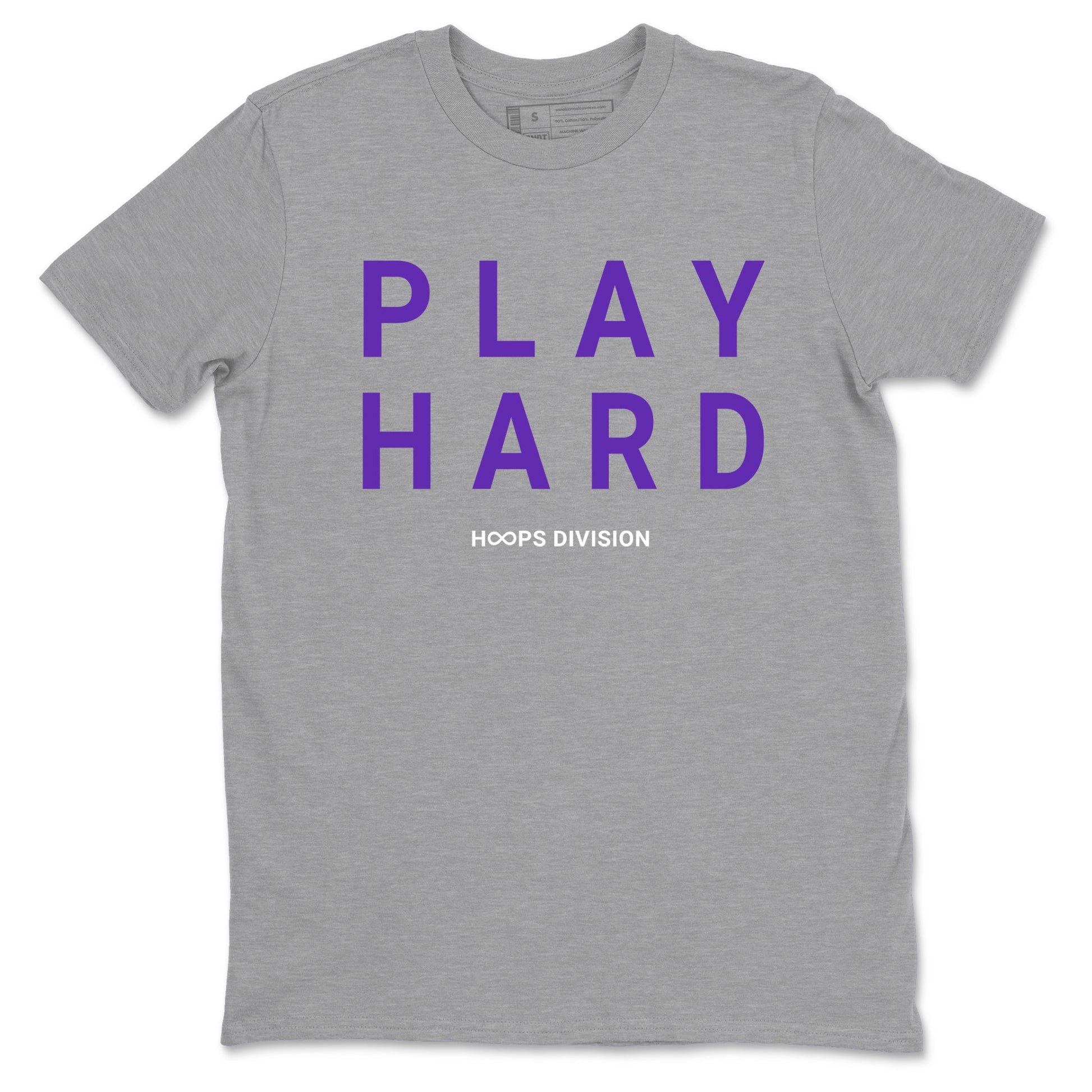 Sneaker Threads – Sneaker Tees To Match Nike KB 9 Hyper Grape – Play Hard Graphic Tee Heather Grey 2. Perfect for Jordan releases 2025 colorways. Perfect for purple basketball sneaker releases and legacy-inspired colorways for 2025 hoopers.