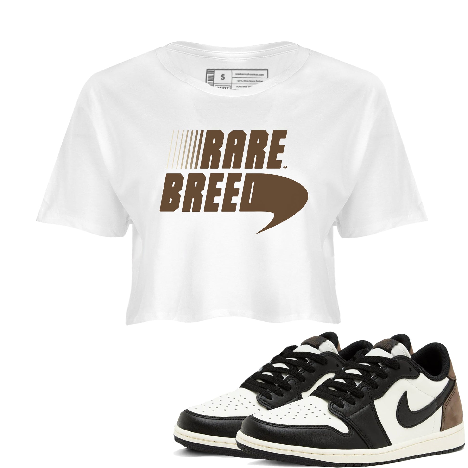 1s Mocha shirts to match jordans Rare Breed sneaker match tees Air Jordan 1 Mocha match shoes to clothes SNRT Sneaker Tees unisex cotton White 1 crop tee