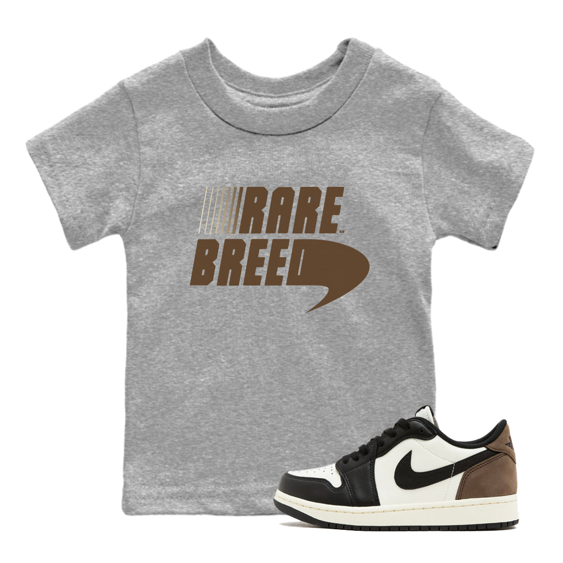 1s Mocha shirts to match jordans Rare Breed sneaker match tees Air Jordan 1 Mocha match shoes to clothes SNRT Sneaker Tees Youth Baby Heather Grey 1 tee
