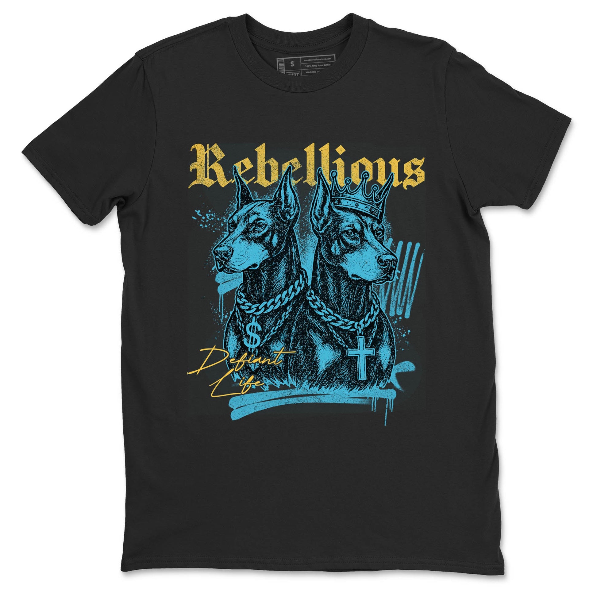 Sneaker Threads – Sneaker Tees To Match Air Jordan 11 Retro Gamma – Rebellious Graphic Tee Black 2. Perfect for Jordan releases 2025 colorways.