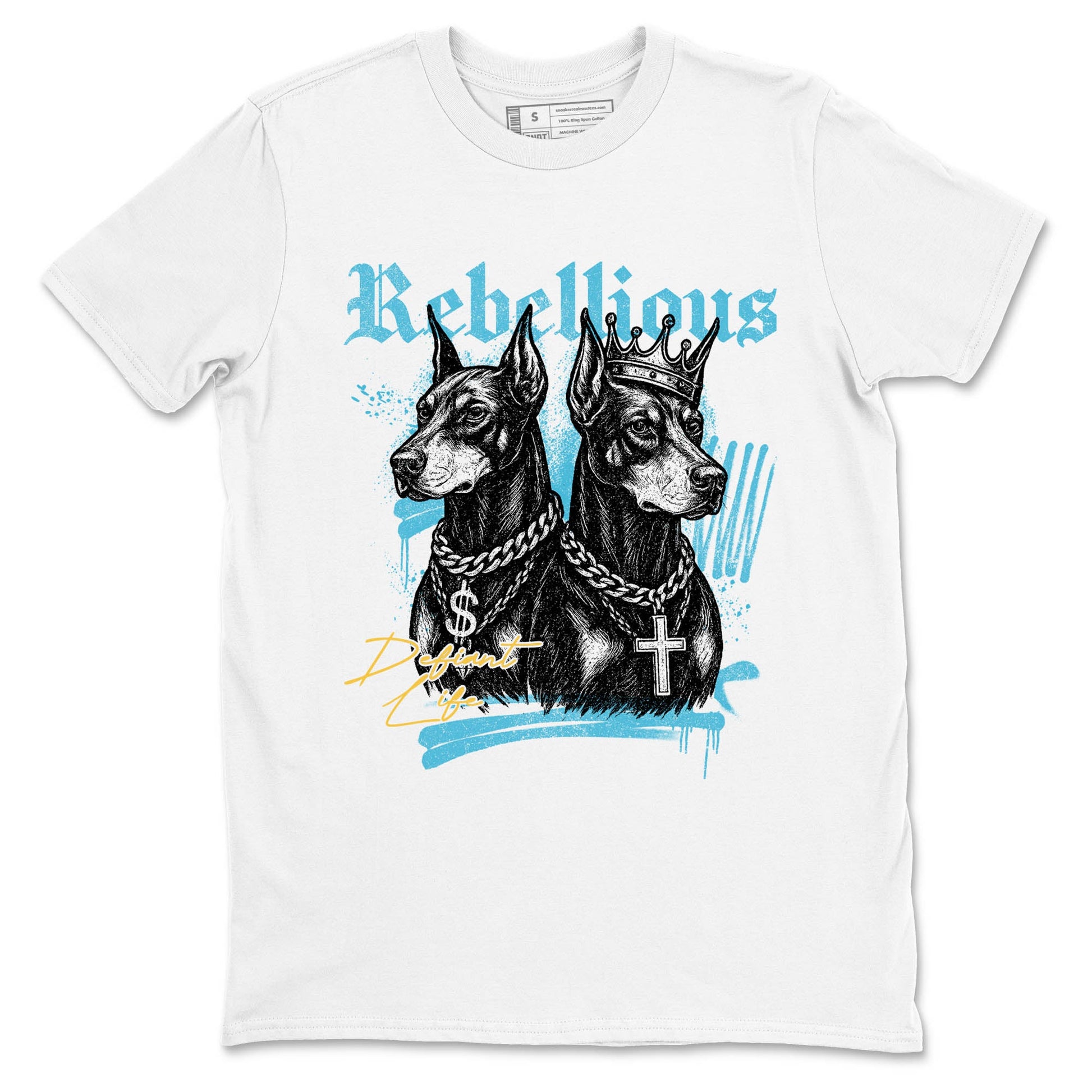 Sneaker Threads – Sneaker Tees To Match Air Jordan 11 Retro Gamma – Rebellious Graphic Tee White 2. Perfect for Jordan releases 2025 colorways.