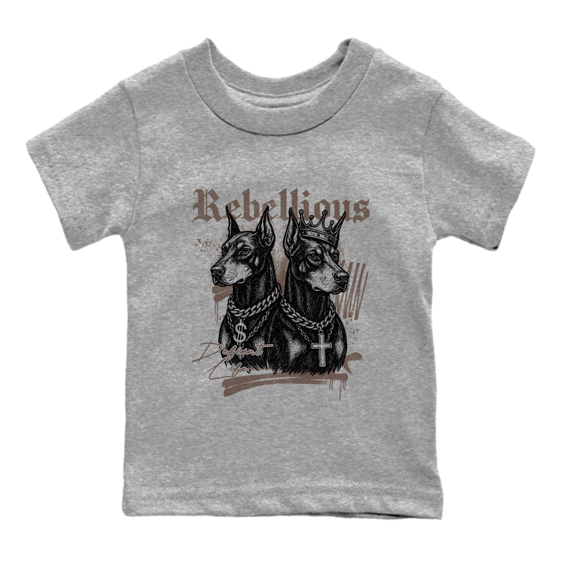 Sneaker match tees – Sneaker Tees To Match Air Jordan 4 Cave Stone Shoes – Rebellious Kids T-Shirt Heather Grey 2