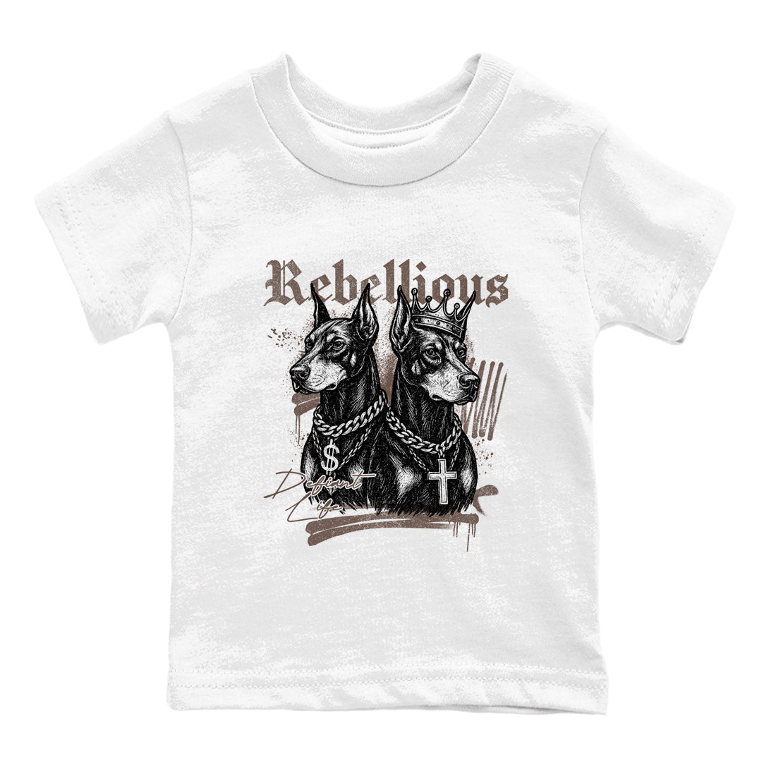 Sneaker match tees – Sneaker Tees To Match Air Jordan 4 Cave Stone Shoes – Rebellious Kids T-Shirt White 2