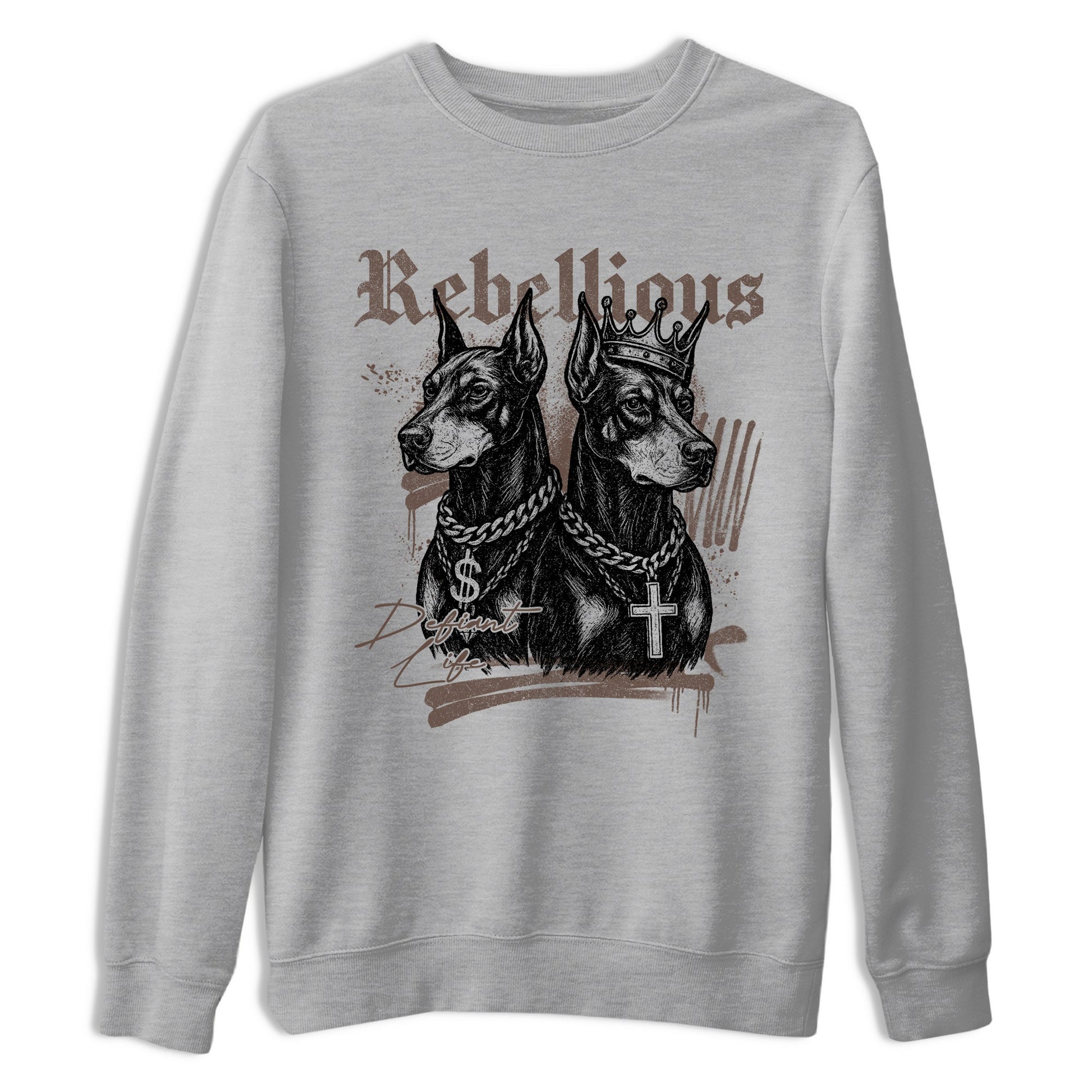 Sneaker match tees – Sneaker Tees To Match Air Jordan 4 Cave Stone Shoes – Rebellious Tee Heather Grey 2