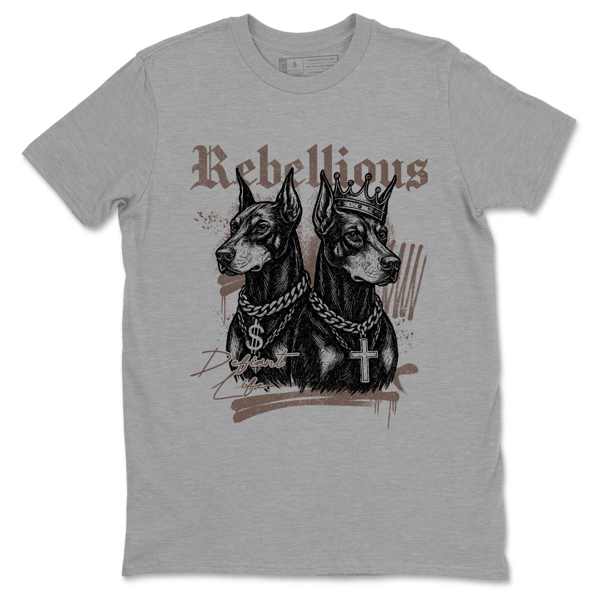 Sneaker match tees – Sneaker Tees To Match Air Jordan 4 Cave Stone Shoes – Rebellious Tee Heather Grey 2