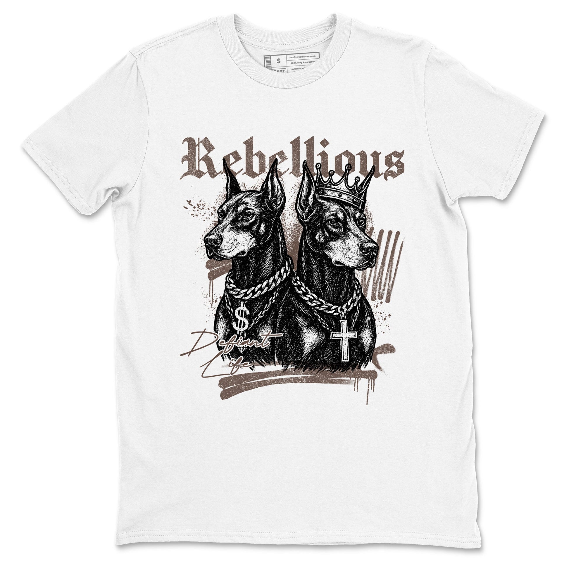 Sneaker match tees – Sneaker Tees To Match Air Jordan 4 Cave Stone Shoes – Rebellious Tee White 2