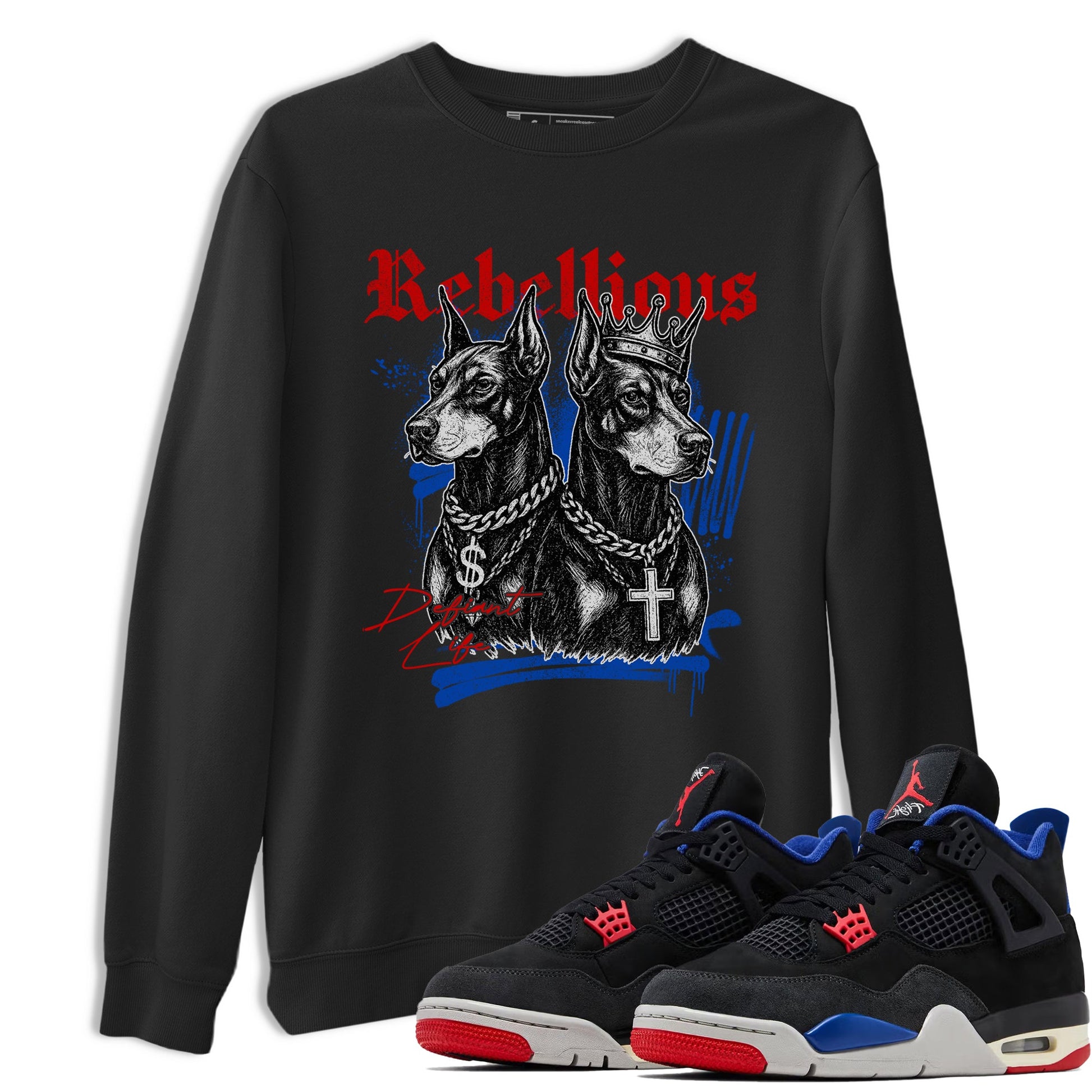 Sneaker match tees – Sneaker Tees To Match Air Jordan 4 Rare Air Shoes – Rebellious Tee Black 1