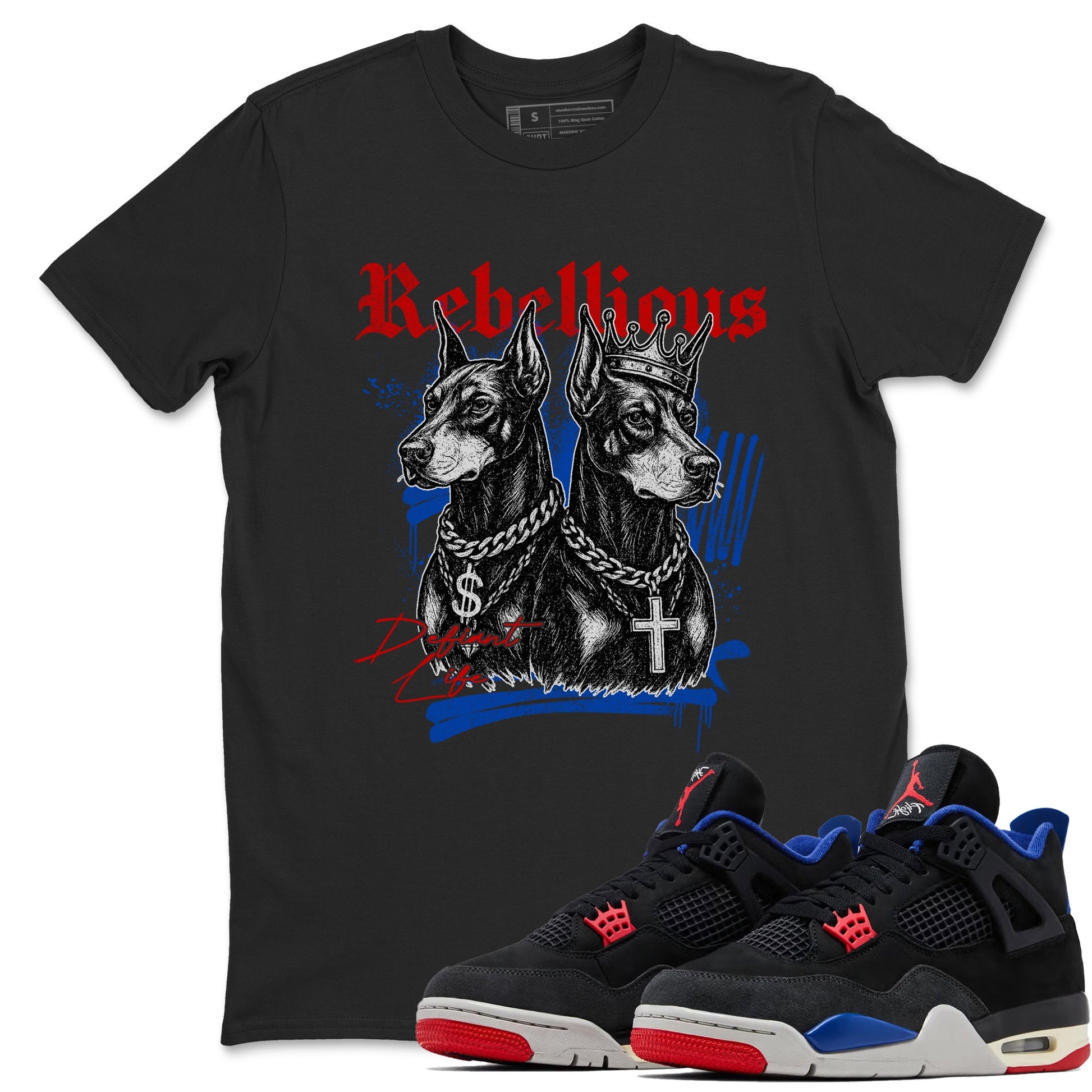 Sneaker match tees – Sneaker Tees To Match Air Jordan 4 Rare Air Shoes – Rebellious Tee Black 1