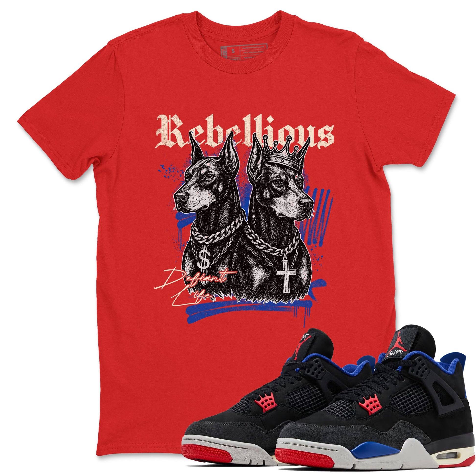Sneaker match tees – Sneaker Tees To Match Air Jordan 4 Rare Air Shoes – Rebellious Tee Red 1