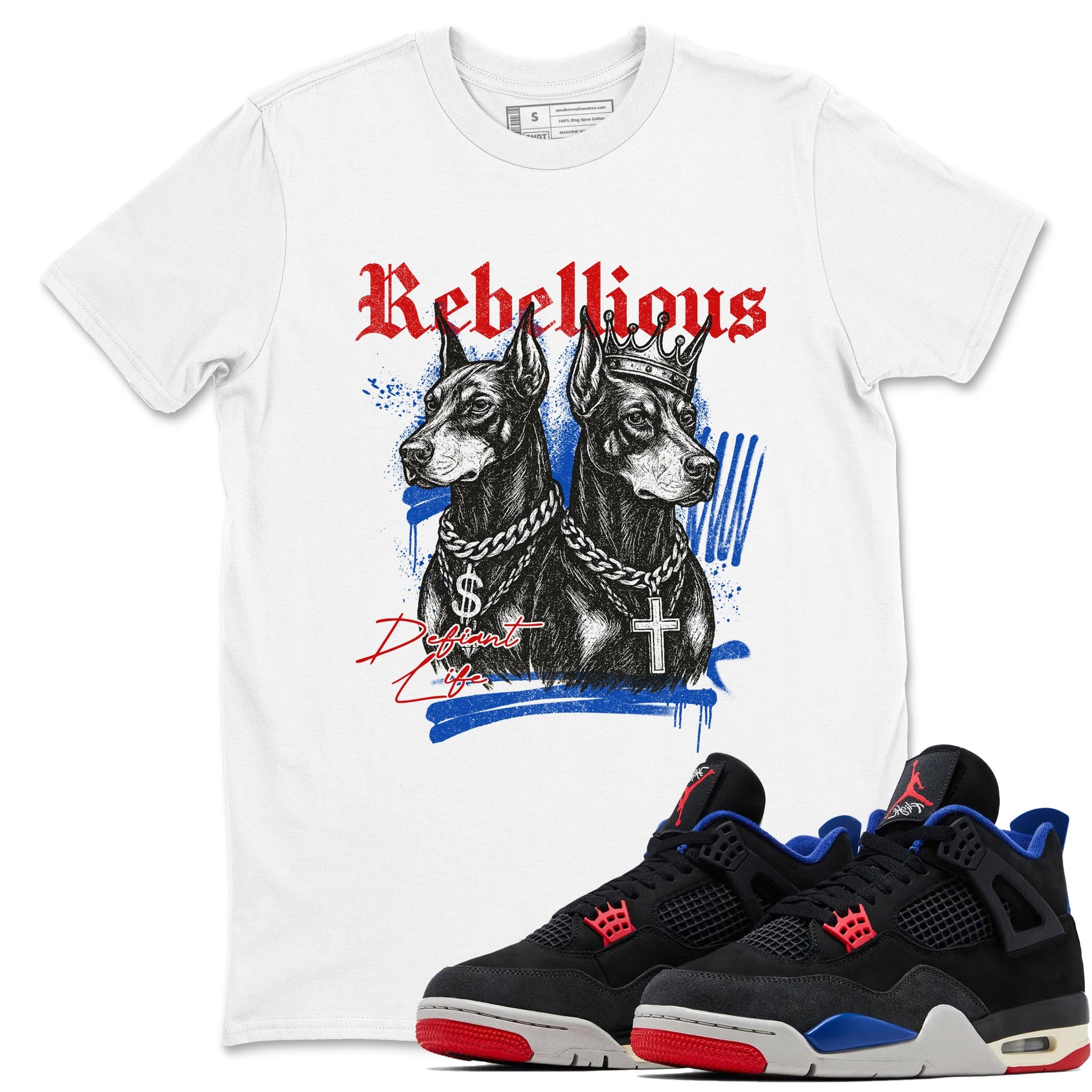 Sneaker match tees – Sneaker Tees To Match Air Jordan 4 Rare Air Shoes – Rebellious Tee White 1
