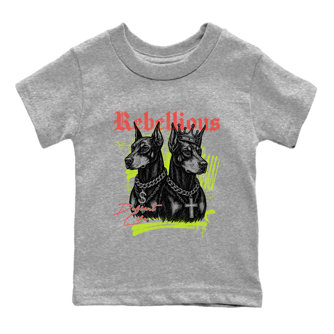 Sneaker Threads – Sneaker Tees To Match Air Max 90 Spruce Aura and Ghost Green – Rebellious Youth Graphic Tee Heather Grey 2. Perfect for Jordan releases 2025 colorways.