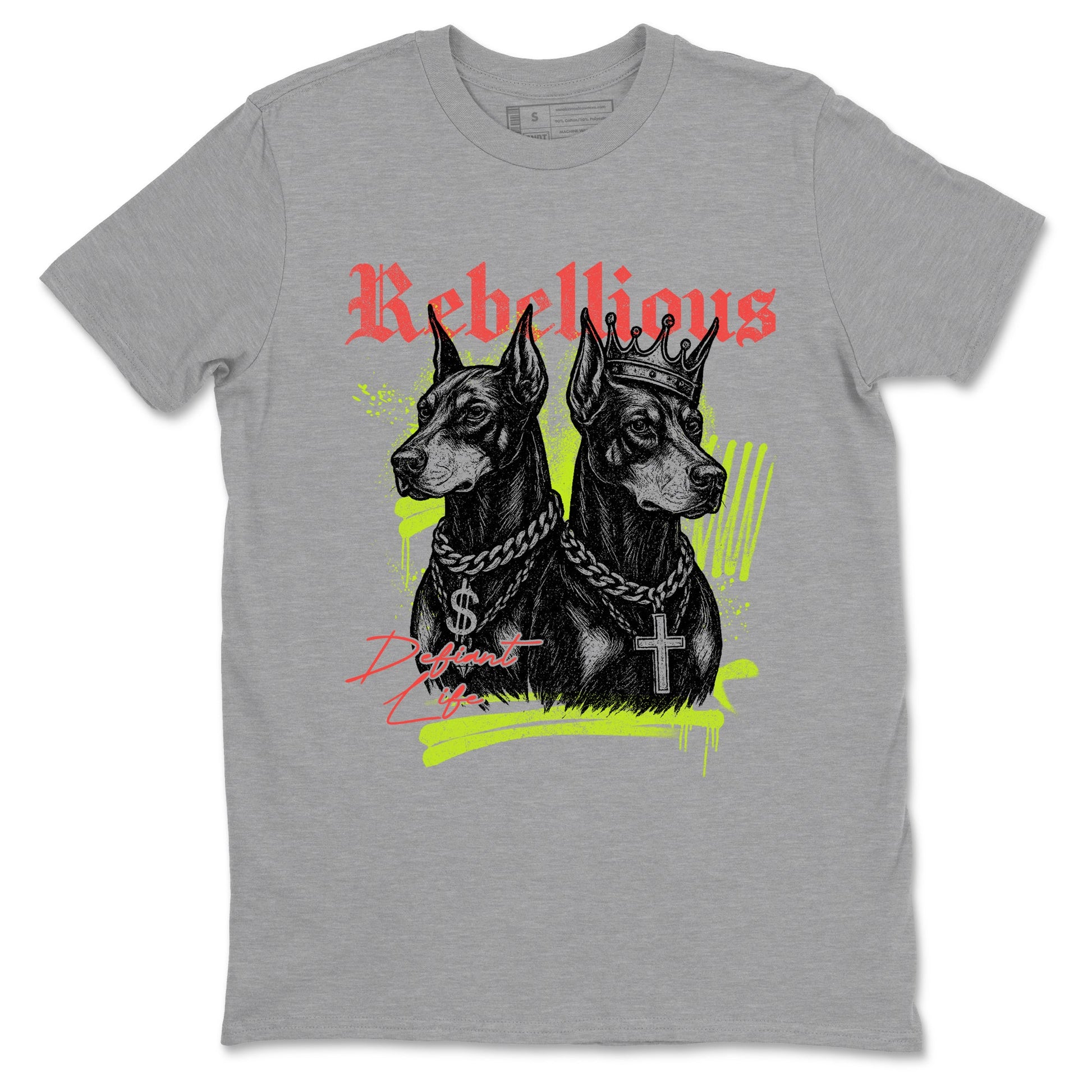Sneaker Threads – Sneaker Tees To Match Air Max 90 Spruce Aura and Ghost Green – Rebellious Graphic Tee Heather Grey 2. Perfect for Jordan releases 2025 colorways.