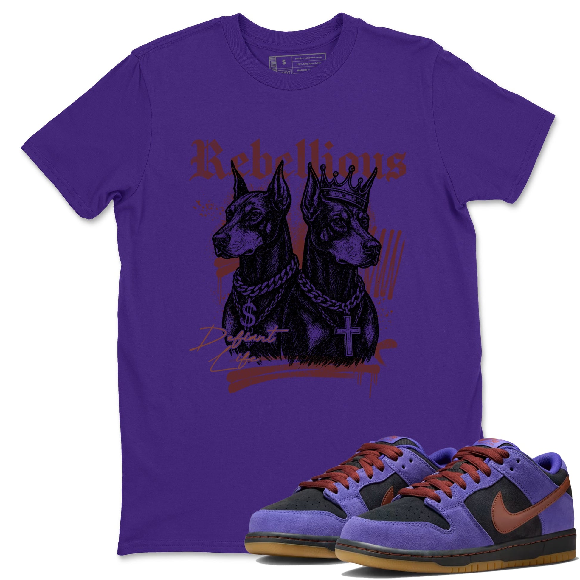 Sneaker match tees – Sneaker Threads To Match Dunk Low Persian Violet Shoes – Rebellious Tee Purple 1