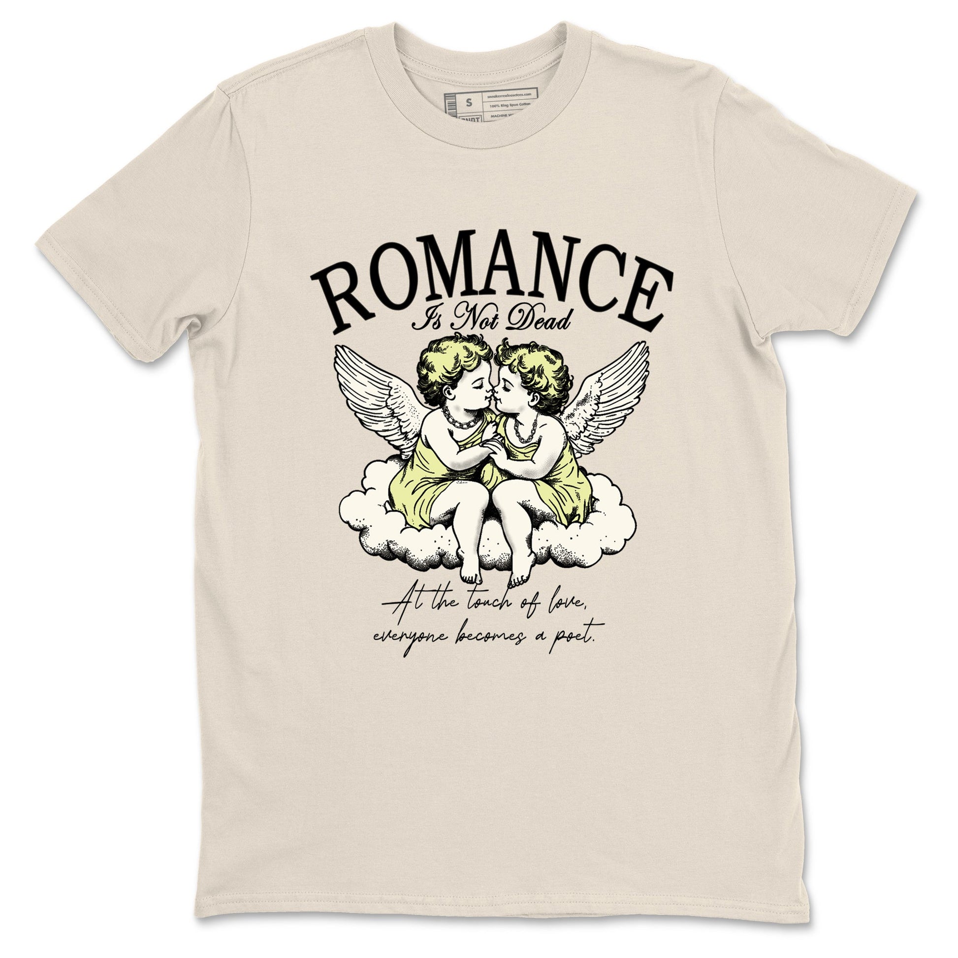 Sneaker match tees – Sneaker Tees To Match Air Jordan 5 Luminous Green Shoes – Romance Is Not Dead Tee Natural 2