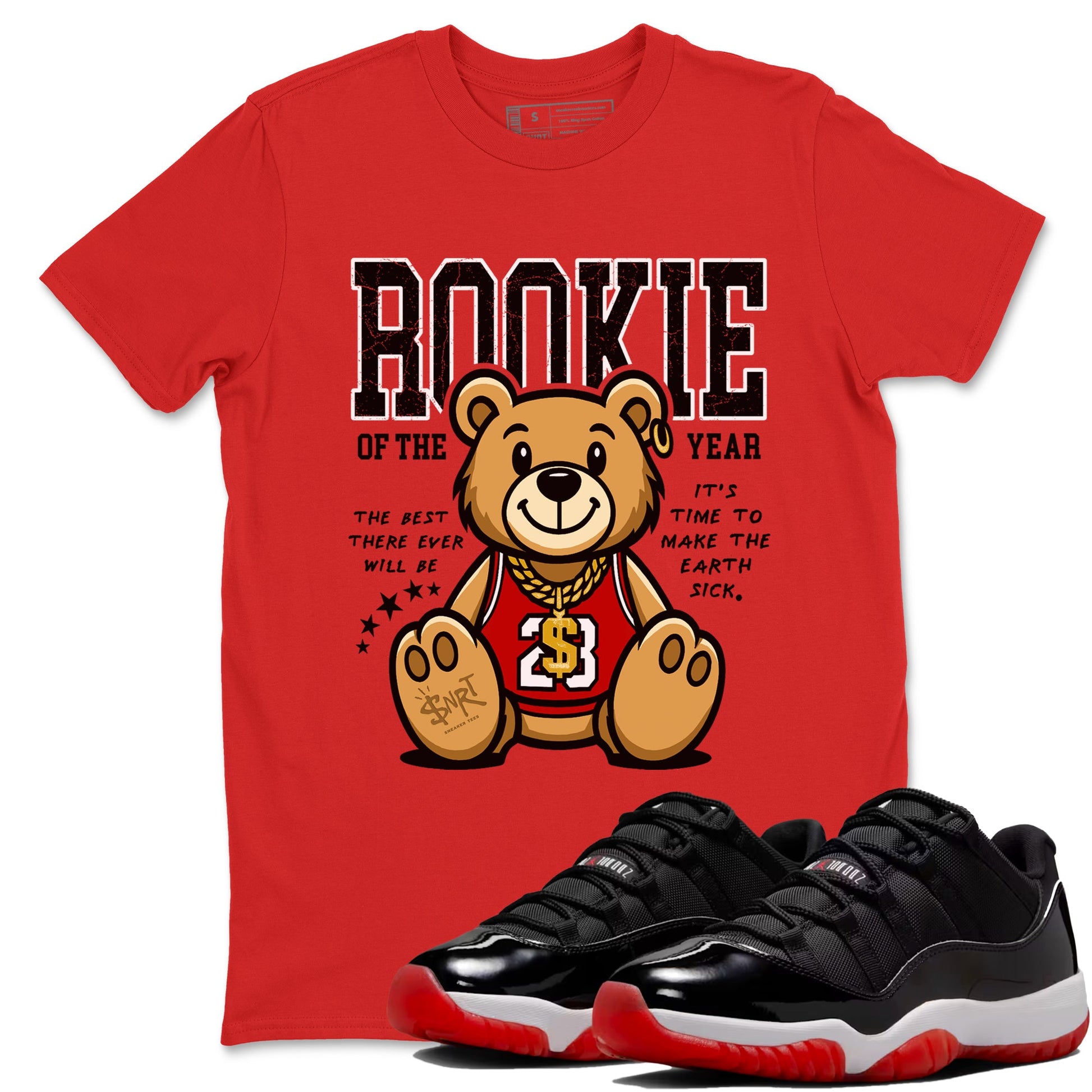 11s Bred shirts to match jordans Rookie Of The Year sneaker match tees Air Jordan 11 Retro Bred match shoes to clothes SNRT Sneaker Tees unisex cotton Red 1 shirts