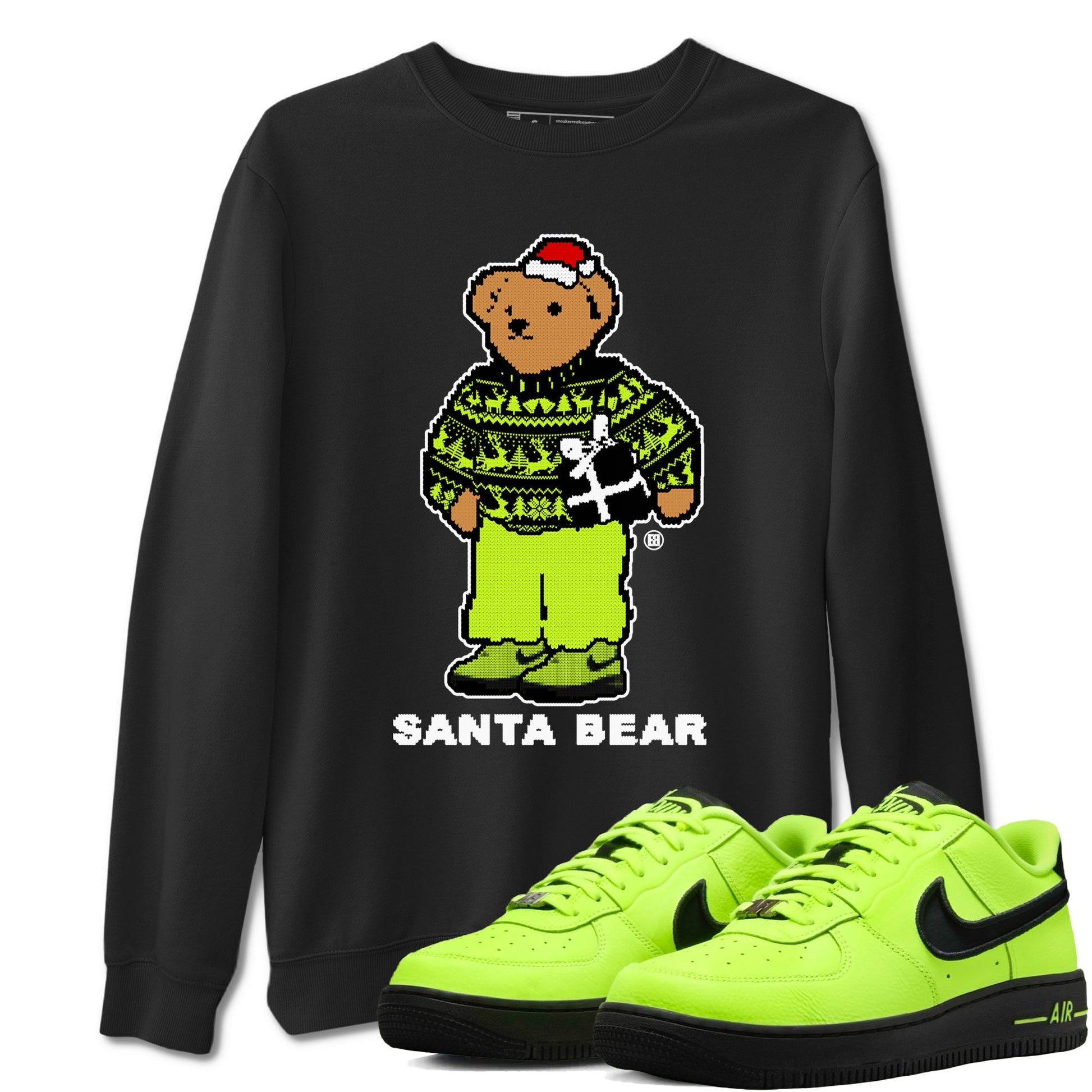 Air Force 1 Low Dance Volt t shirts to match sneakers Santa Bear Christmas Shirts Air Force 1 Volt shirt SNRT Sneaker Tees unisex cotton Black 1 shirts