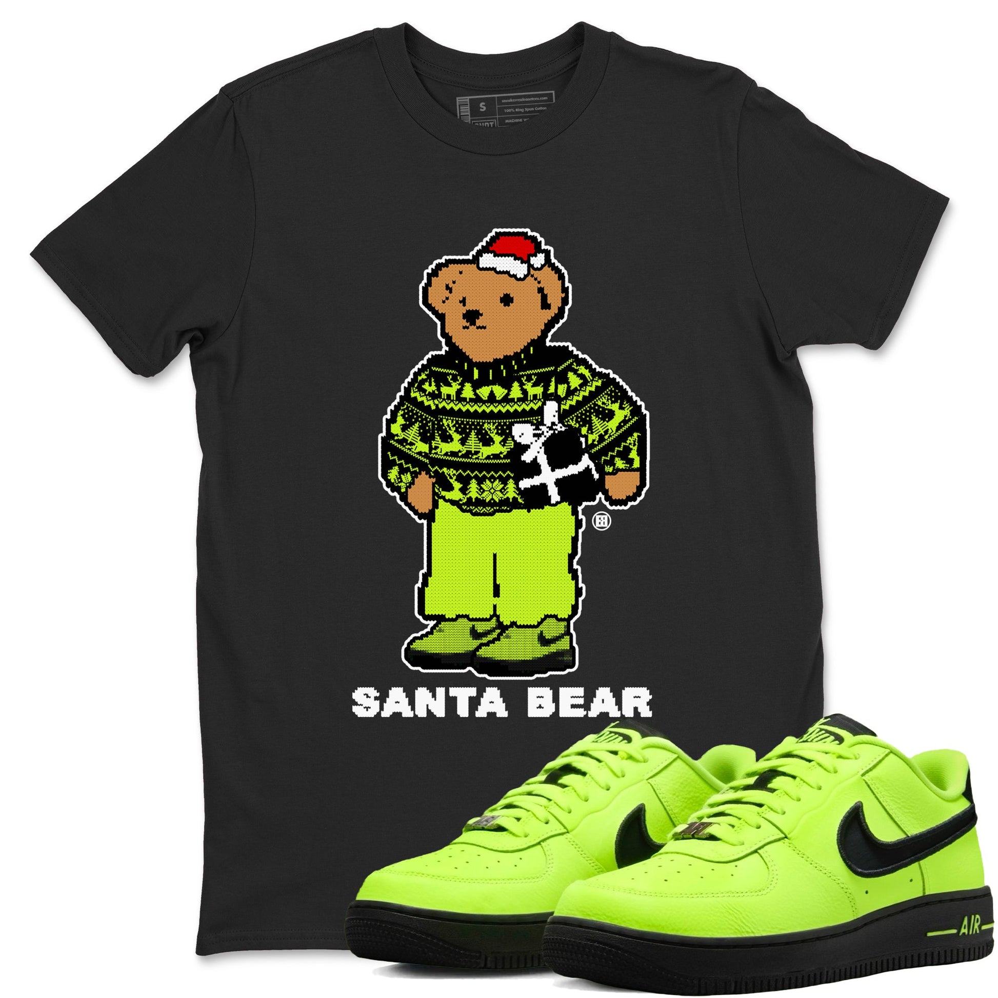 Air Force 1 Low Dance Volt t shirts to match sneakers Santa Bear Christmas Shirts Air Force 1 Volt shirt SNRT Sneaker Tees unisex cotton Black 1 shirts