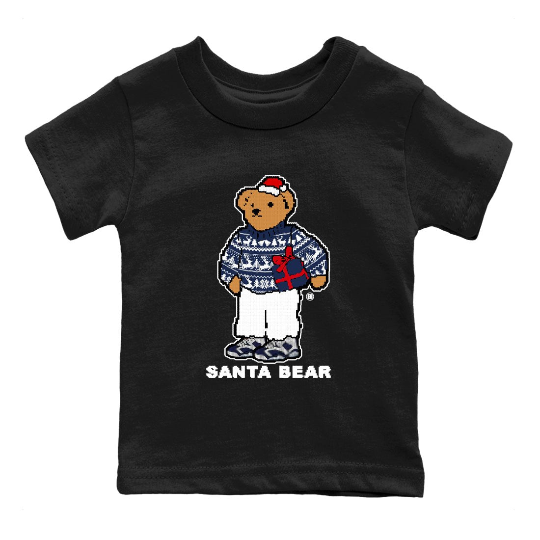Air Jordan 6 White And Midnight Navy t shirts to match sneakers Santa Bear Christmas Shirts Air Jordan 6 Olympic shirt SNRT Sneaker Tees Youth Baby Black 2 tee