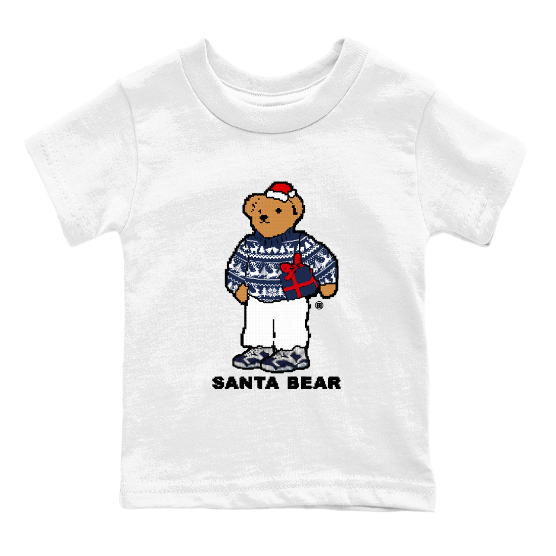 Air Jordan 6 White And Midnight Navy t shirts to match sneakers Santa Bear Christmas Shirts Air Jordan 6 Olympic shirt SNRT Sneaker Tees Youth Baby White 2 tee