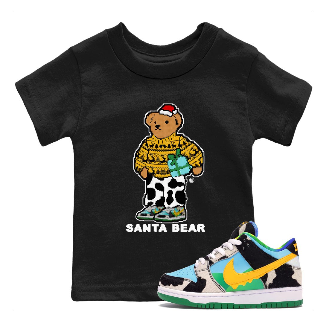 Dunk Chunky Dunky t shirts to match sneakers Santa Bear Christmas Shirts Dunk Chunky Dunky shirt SNRT Sneaker Tees Youth Baby Black 1 tee