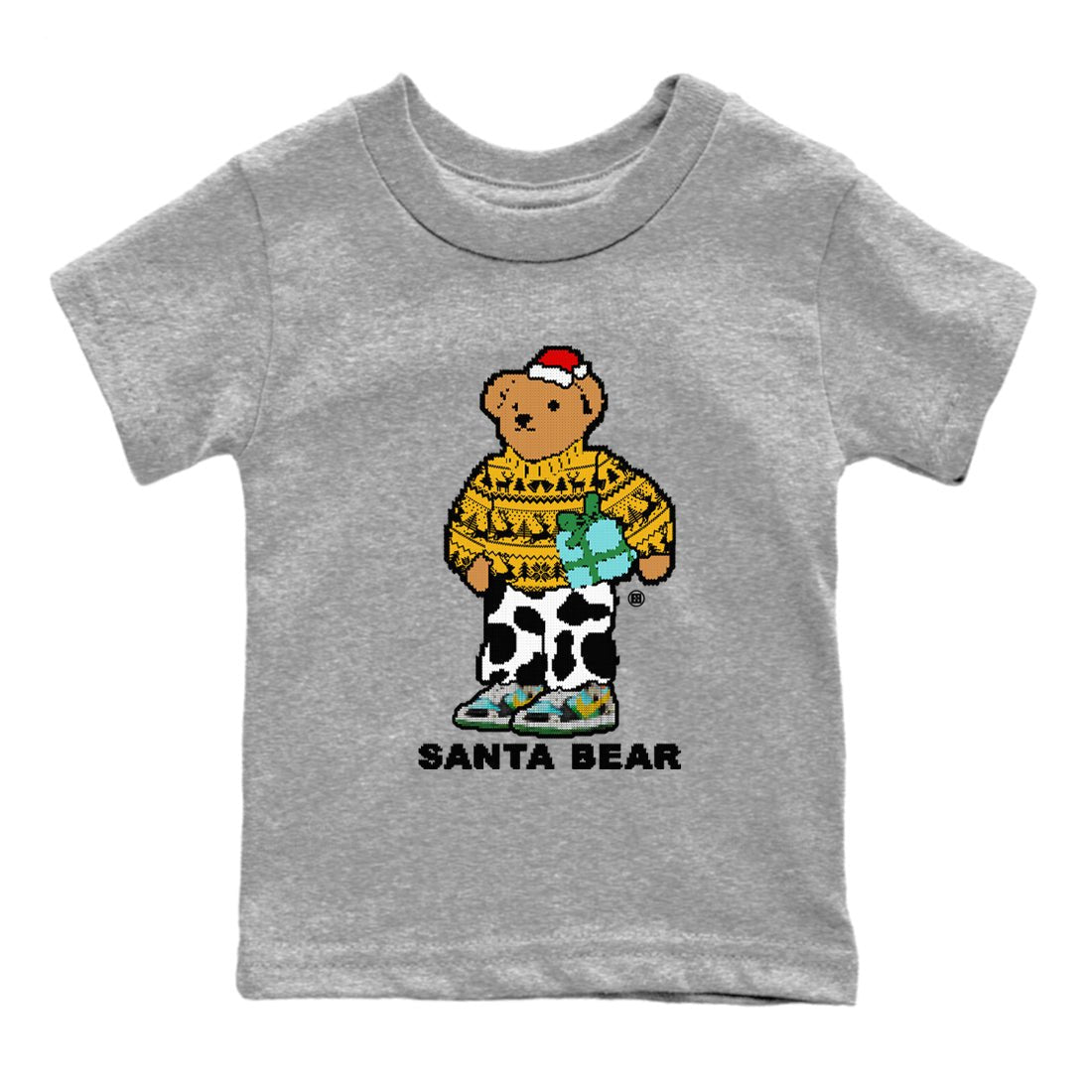 Dunk Chunky Dunky t shirts to match sneakers Santa Bear Christmas Shirts Dunk Chunky Dunky shirt SNRT Sneaker Tees Youth Baby Heather Grey 2 tee