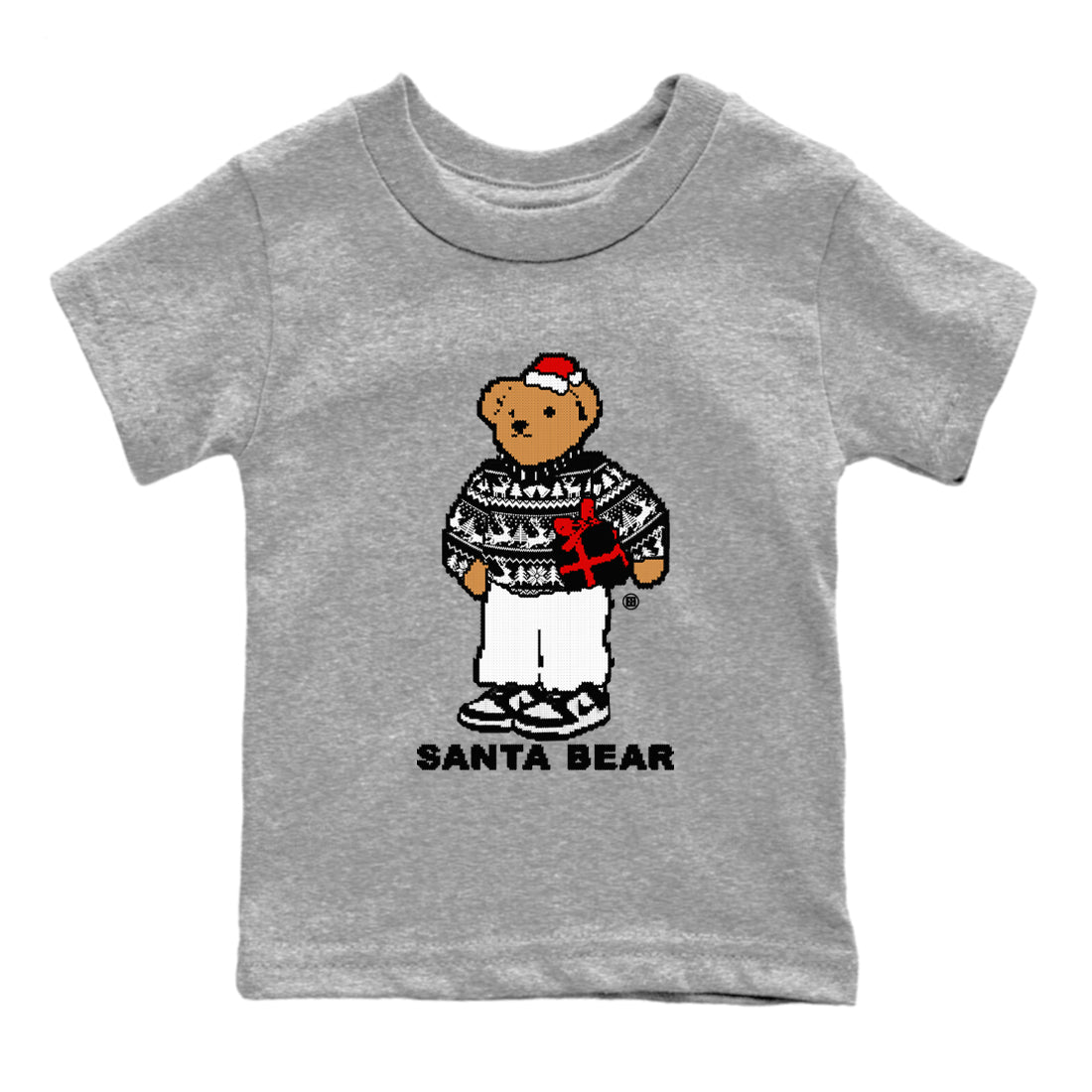 Dunk White Black t shirts to match sneakers Santa Bear Christmas Shirts Dunk Panda shirt SNRT Sneaker Tees Youth Baby Heather Grey 2 tee