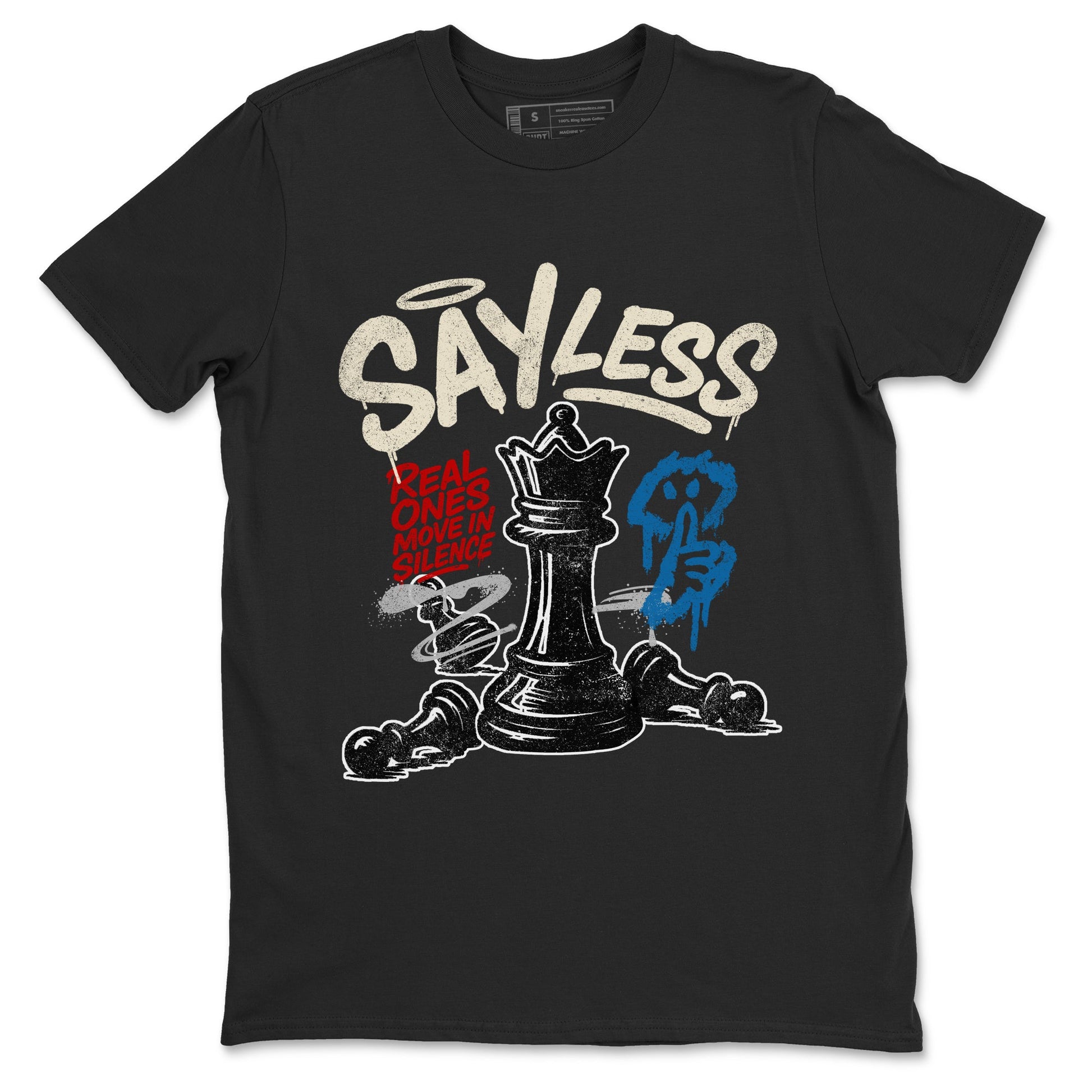 Say Less sneaker match t-shirt styled to complete your fit with the Air Jordan 3 Rare Air sneakers, shown in Black 2.