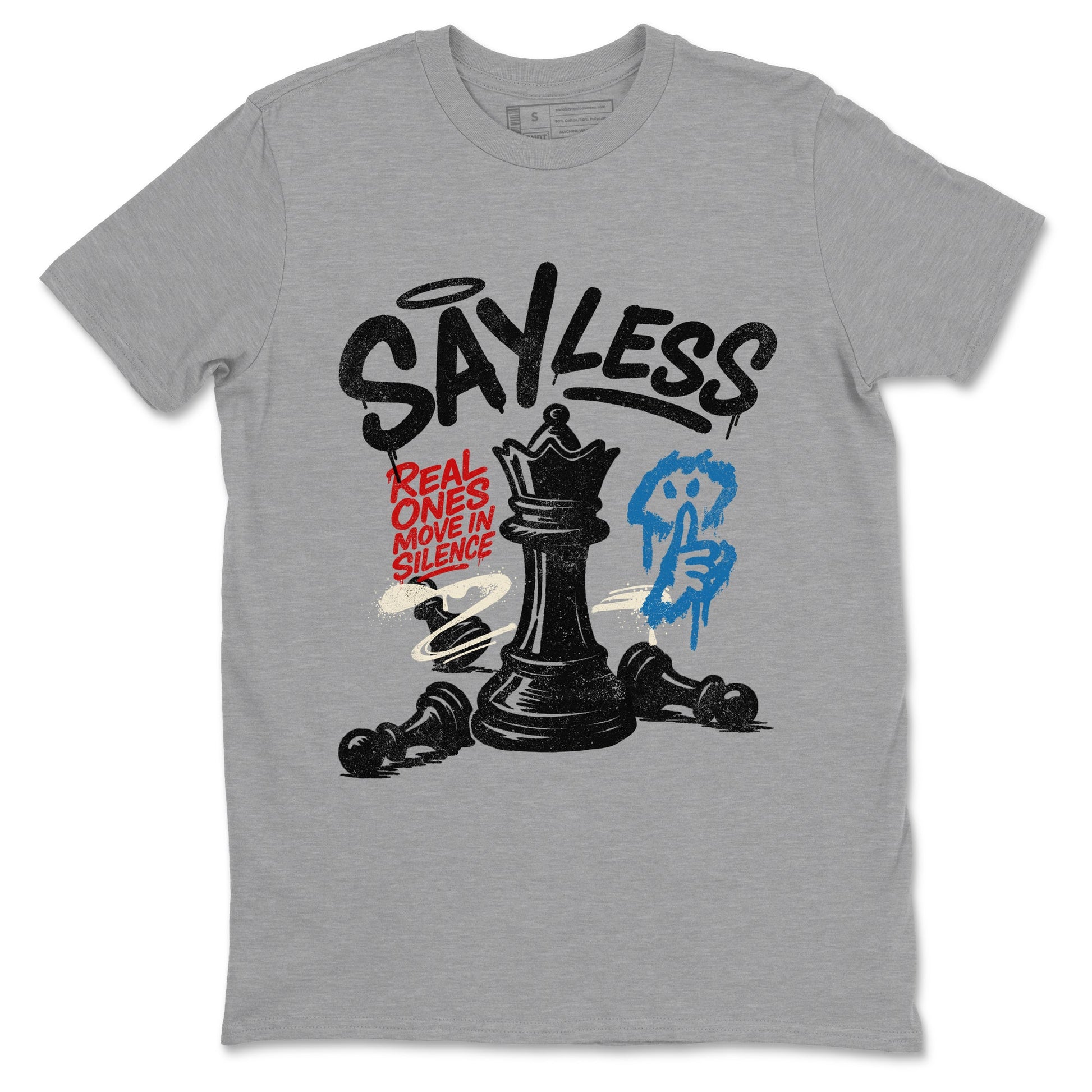 Say Less sneaker match t-shirt styled to complete your fit with the Air Jordan 3 Rare Air sneakers, shown in Heather Grey 2.