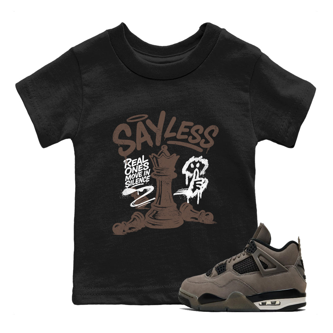 Sneaker match tees – Sneaker Tees To Match Air Jordan 4 Cave Stone Shoes – Say Less Kids T-Shirt Black 1