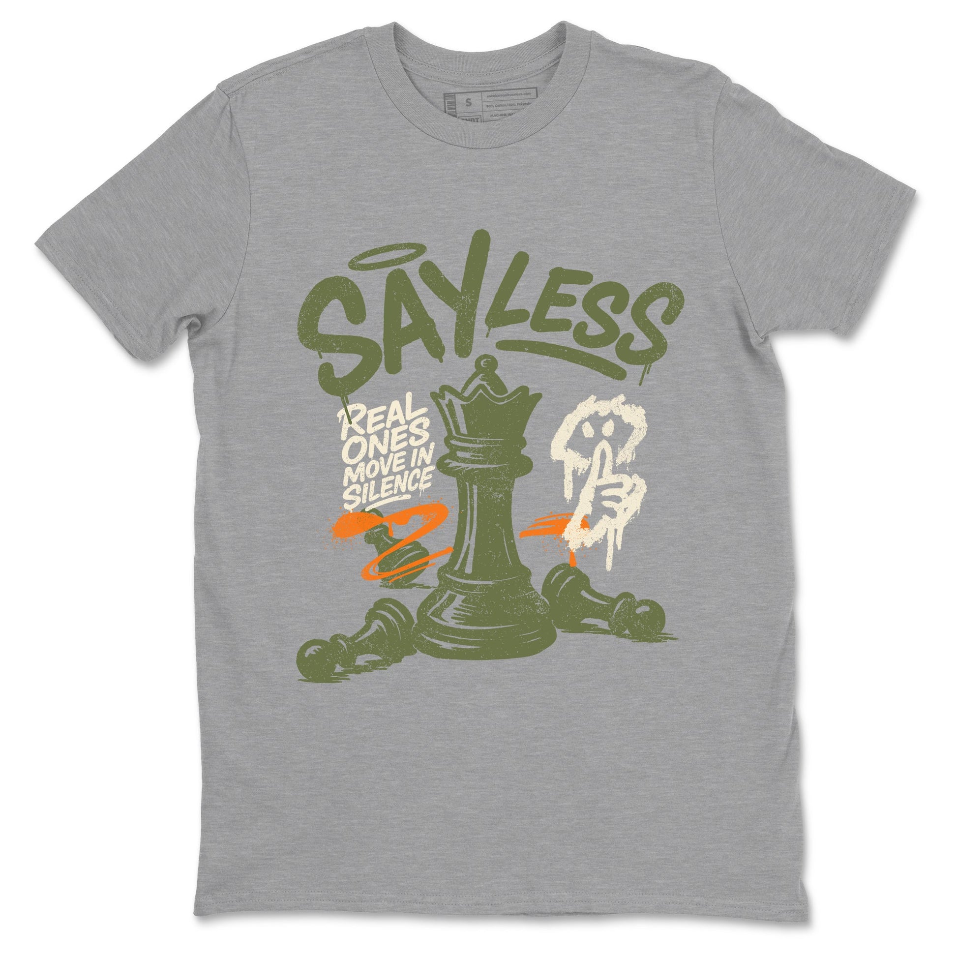 Sneaker match tees – Sneaker Tees To Match Undefeated inspired colorways Air Jordan 4 OG Olive Shoes – Say Less Tee Heather Grey 2