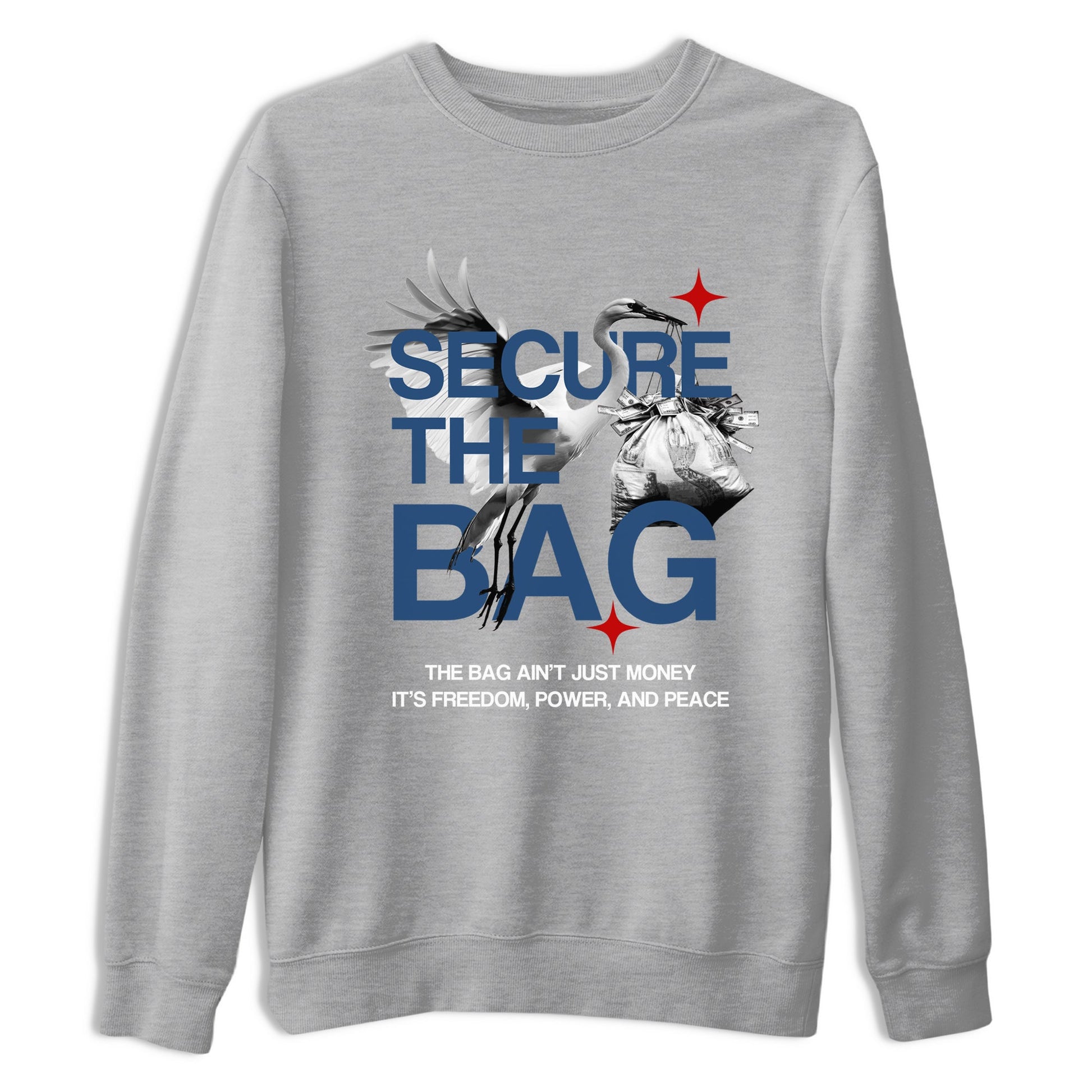 Sneaker match tees – Sneaker Tees To Match Air Jordan 12 French Blue Shoes – Secure The Bag Tee Heather Grey 2