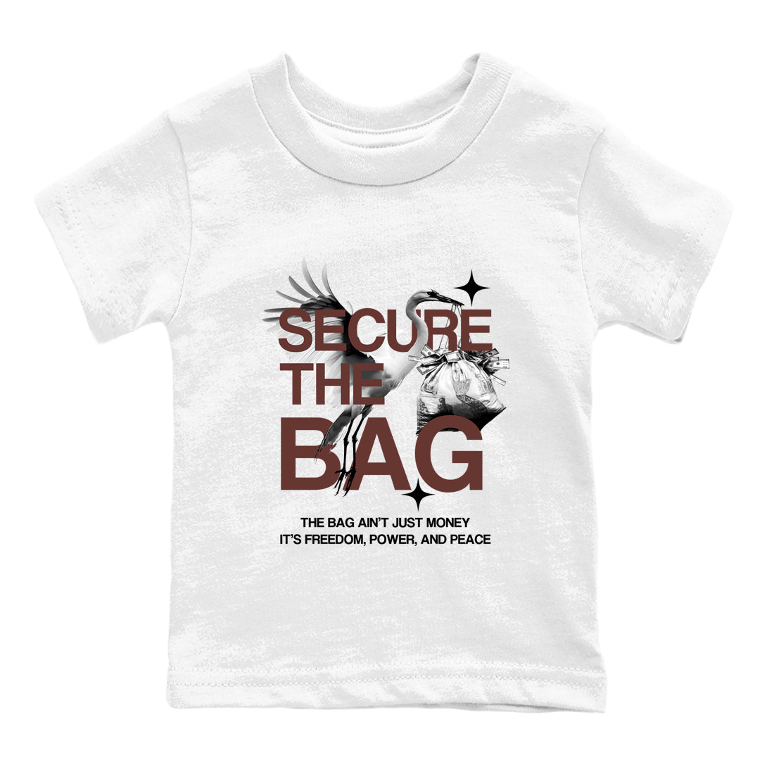 Sneaker match tees – Sneaker Tees To Match Dunk Low Football Shoes – Secure The Bag Kids T-Shirt White 2
