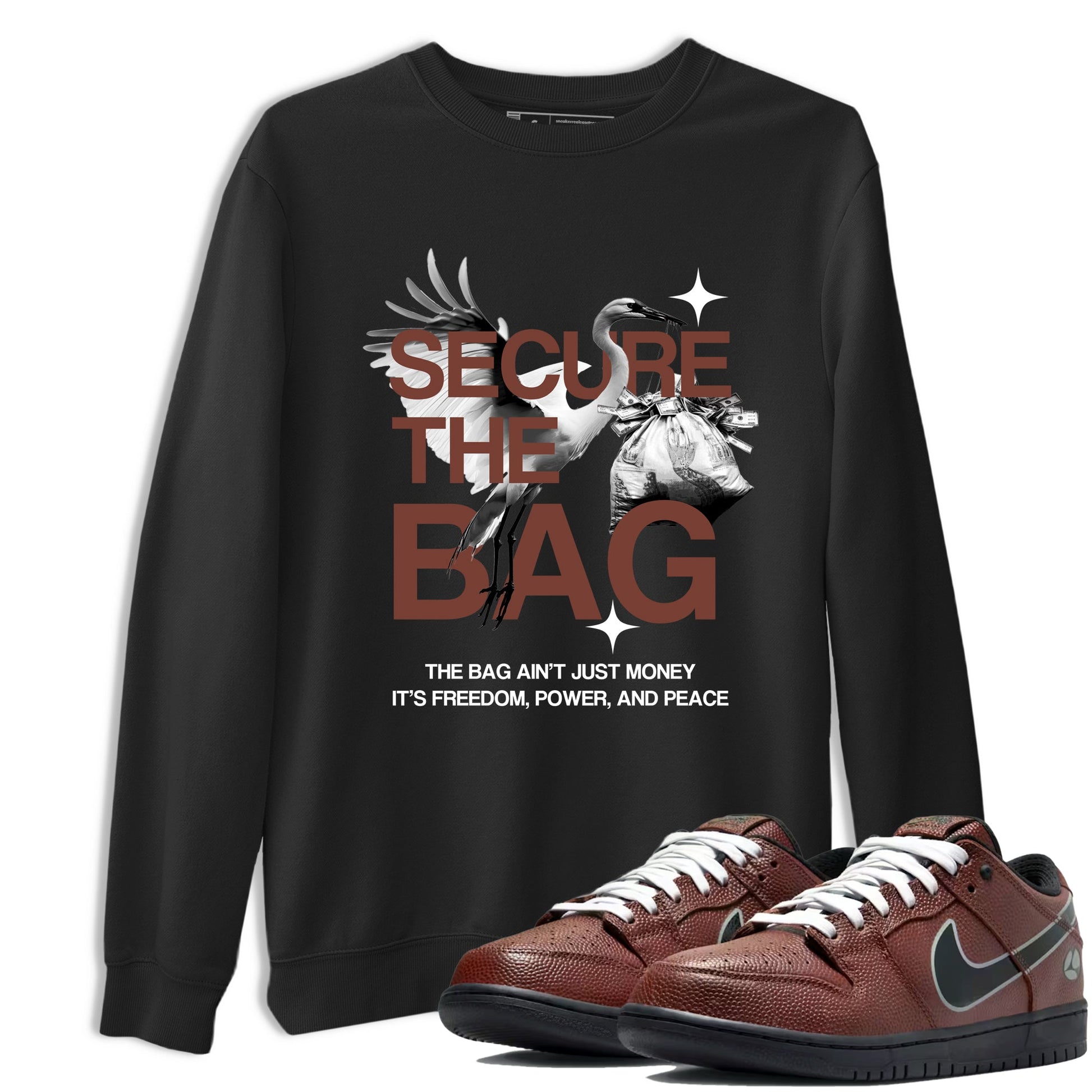 Sneaker match tees – Sneaker Tees To Match Dunk Low Football Shoes – Secure The Bag Tee Black 1