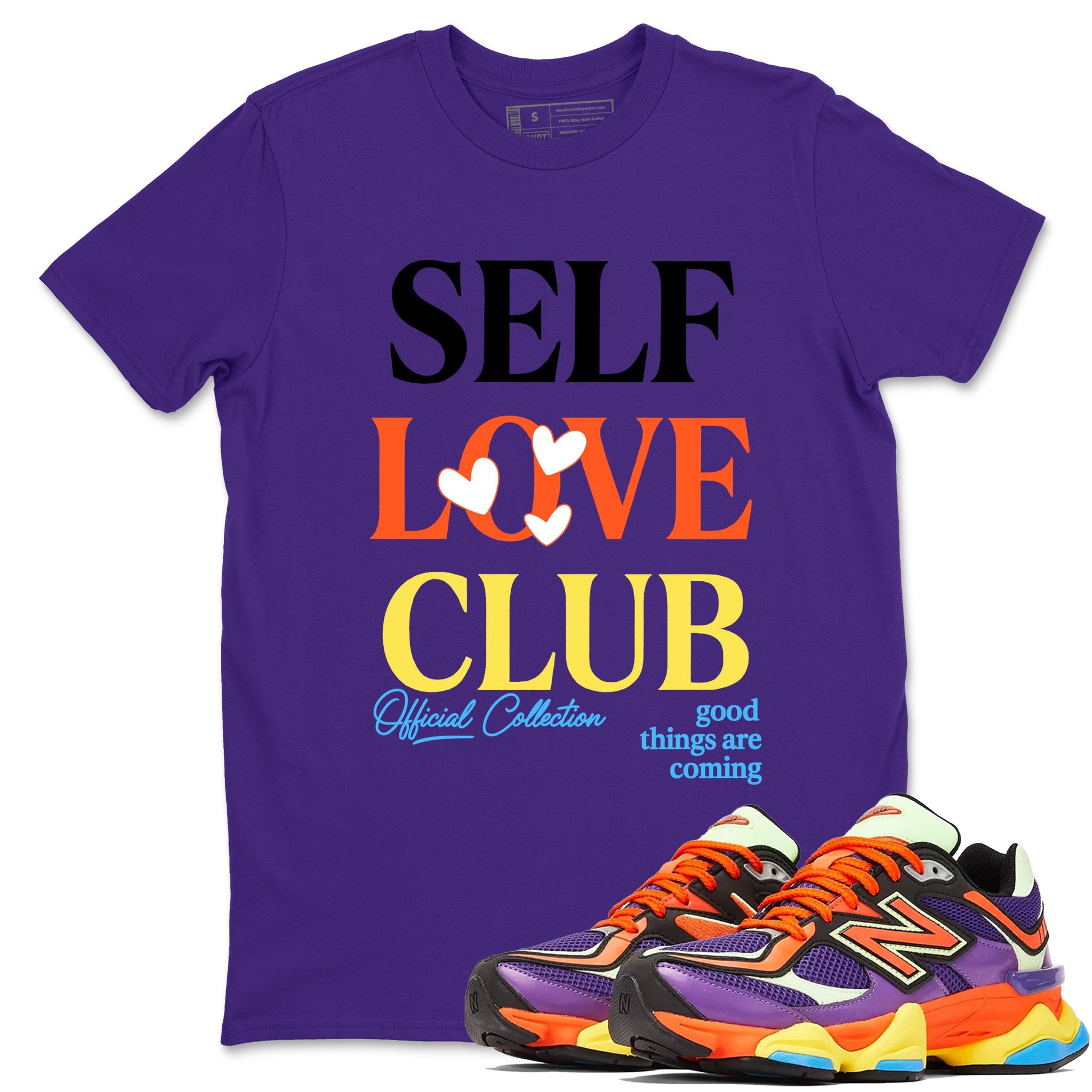 Sneaker Threads – Sneaker Tees To Match New Balance 9060 Prism Purple – Self Love Club Graphic Tee Purple 1. Perfect for Jordan releases 2025 colorways.