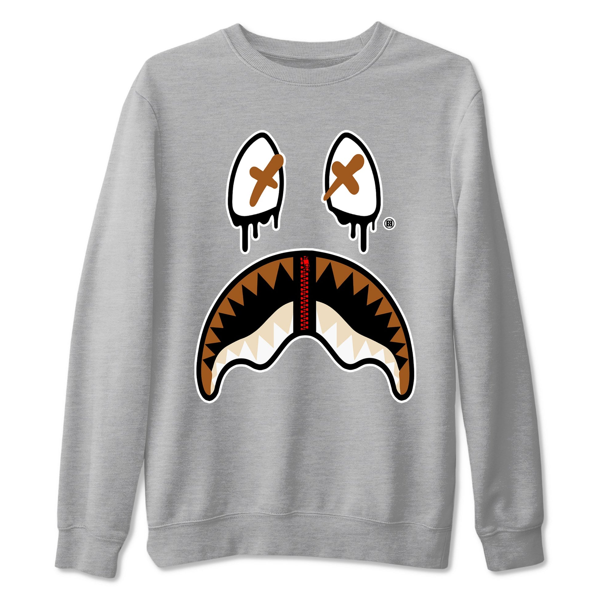 5s Archaeo Brown shirts to match jordans Shark Face sneaker match tees Air Jordan 5 Archaeo Brown SNRT Sneaker Release Tees unisex cotton Heather Grey 2 crew neck shirts