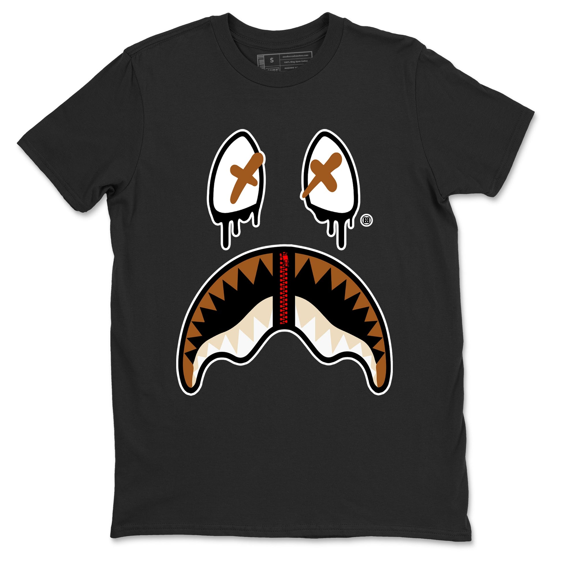 5s Archaeo Brown shirts to match jordans Shark Face sneaker match tees Air Jordan 5 Archaeo Brown SNRT Sneaker Release Tees unisex cotton Black 2 crew neck shirts