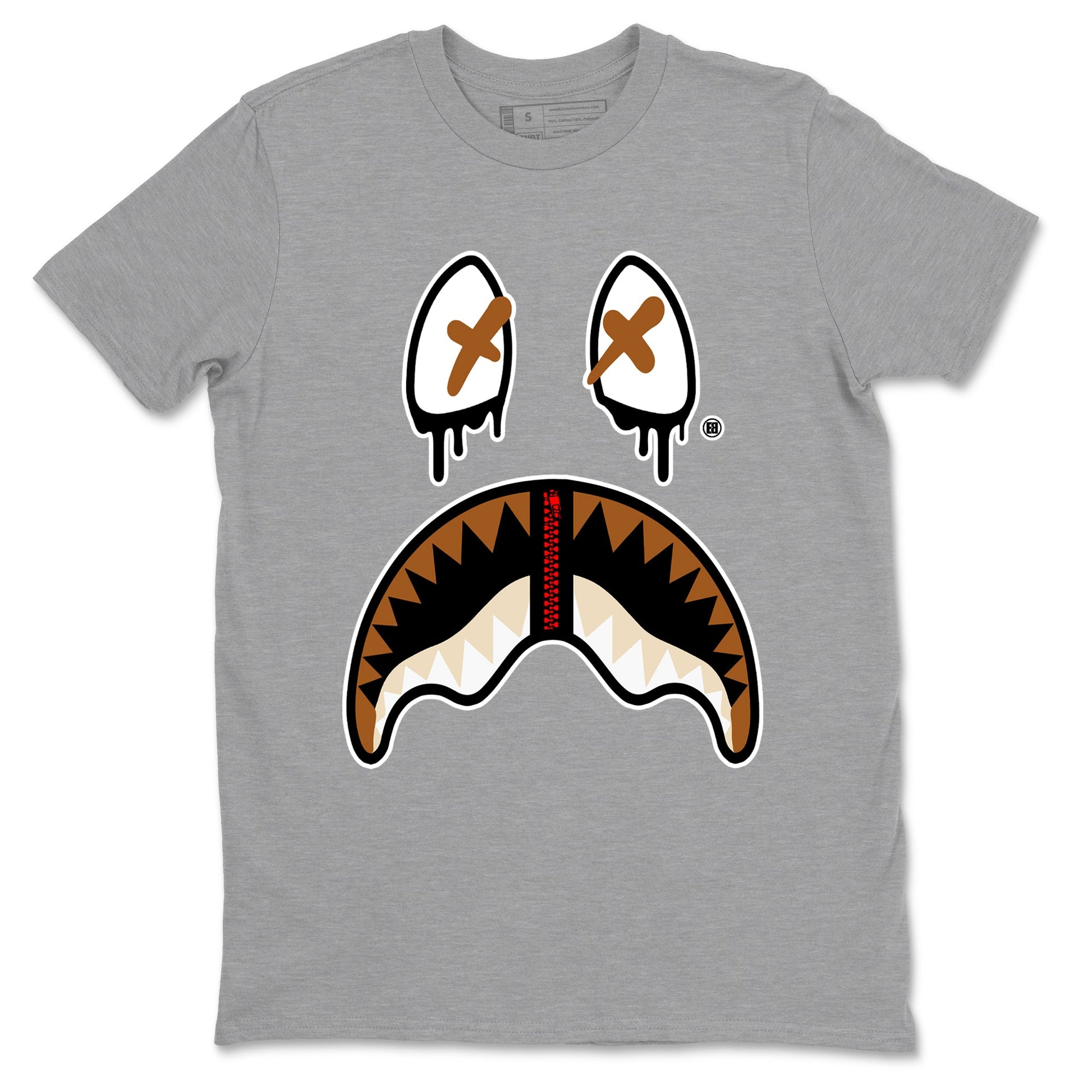 5s Archaeo Brown shirts to match jordans Shark Face sneaker match tees Air Jordan 5 Archaeo Brown SNRT Sneaker Release Tees unisex cotton Heather Grey 2 crew neck shirts