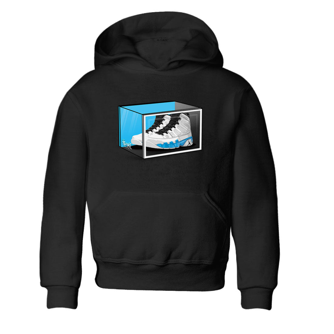 AJ9 Powder Blue shirt to match jordans Shoe Box sneaker tees Air Jordan 9 Retro Powder Blue SNRT sneaker release tees baby toddler Black 2 cotton Shirt
