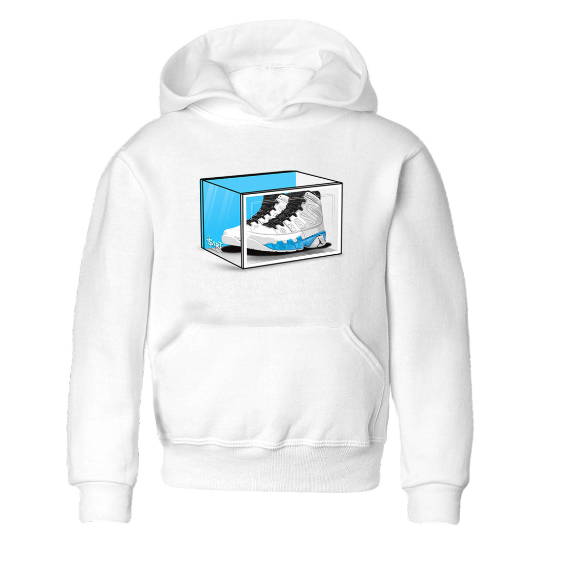 AJ9 Powder Blue shirt to match jordans Shoe Box sneaker tees Air Jordan 9 Retro Powder Blue SNRT sneaker release tees baby toddler White 2 cotton Shirt