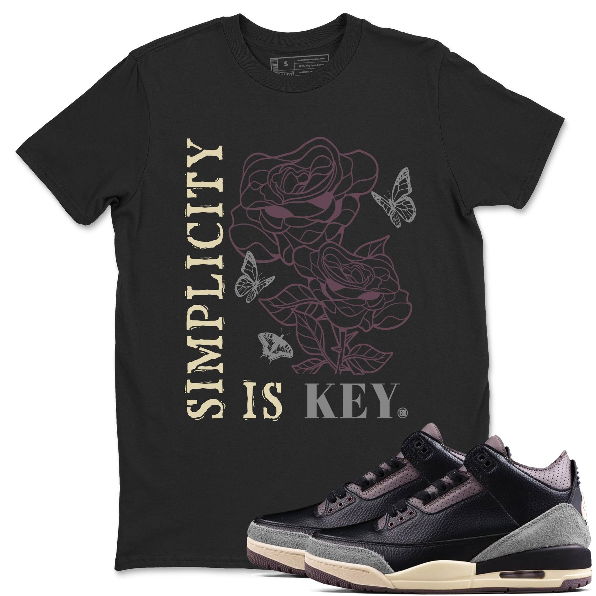 3s A Ma Maniere x Black Shirts To Match Jordans Simplicity Is Key sneaker match tees Air Jordan 3 A Ma Maniere x Black And Flat Pewter T-Shirt SNRT Sneake Sneaker Release Tees unisex cotton Black 1 crew neck shirts
