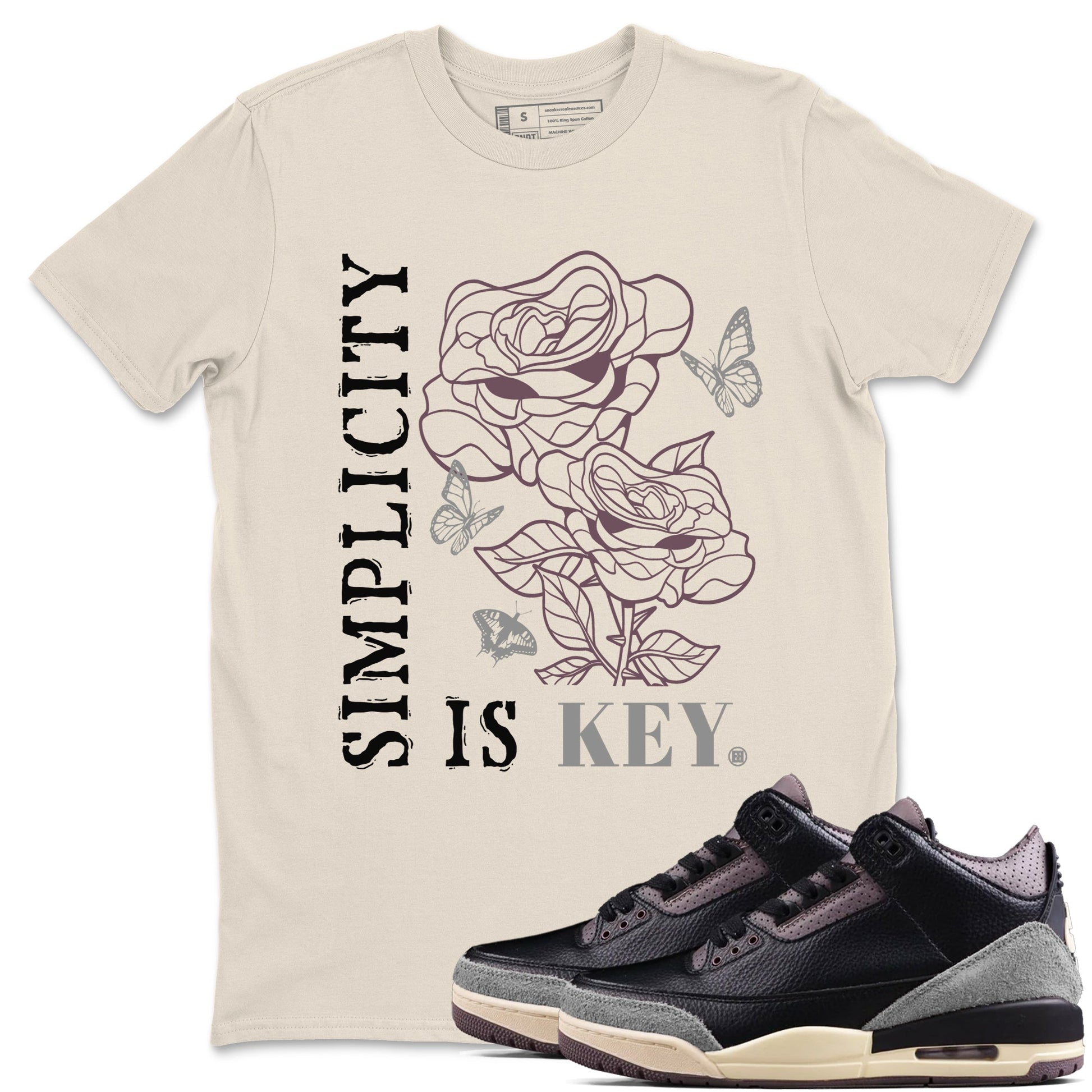 3s A Ma Maniere x Black Shirts To Match Jordans Simplicity Is Key sneaker match tees Air Jordan 3 A Ma Maniere x Black And Flat Pewter T-Shirt SNRT Sneake Sneaker Release Tees unisex cotton Natural 1 crew neck shirts