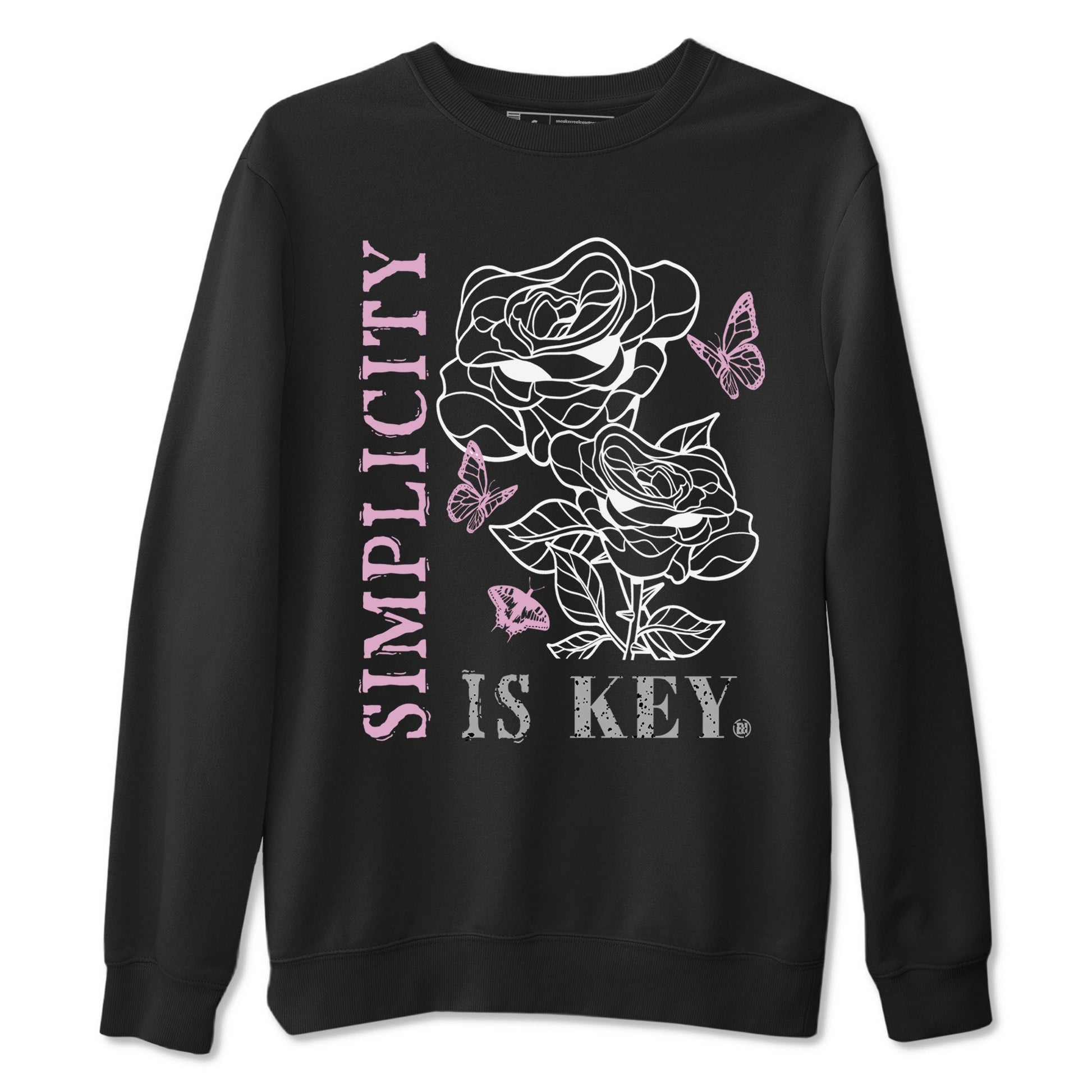 4s Orchid shirts to match jordans Simplicity Is Key sneaker match tees Air Jordan 4 Orchid match shoes to clothes SNRT Sneaker Tees unisex cotton Black 2 shirts