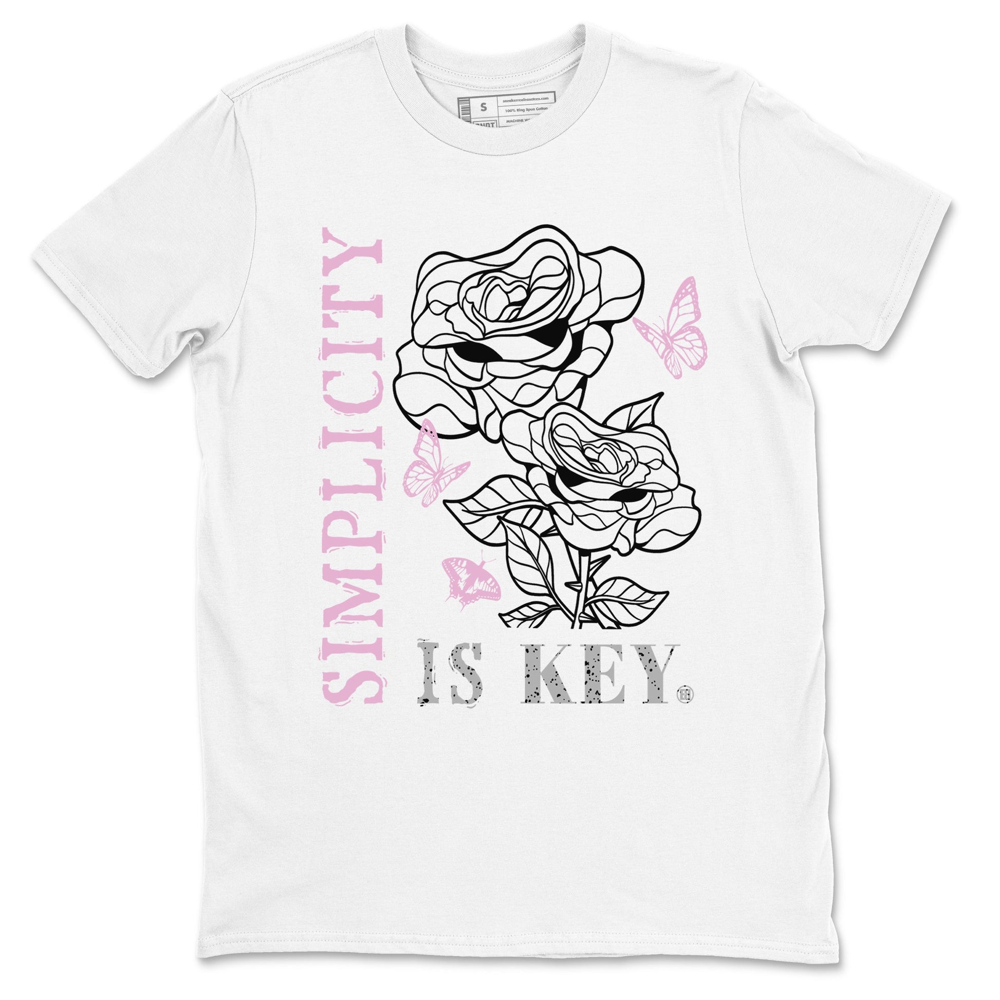 4s Orchid shirts to match jordans Simplicity Is Key sneaker match tees Air Jordan 4 Orchid match shoes to clothes SNRT Sneaker Tees unisex cotton White 2 shirts