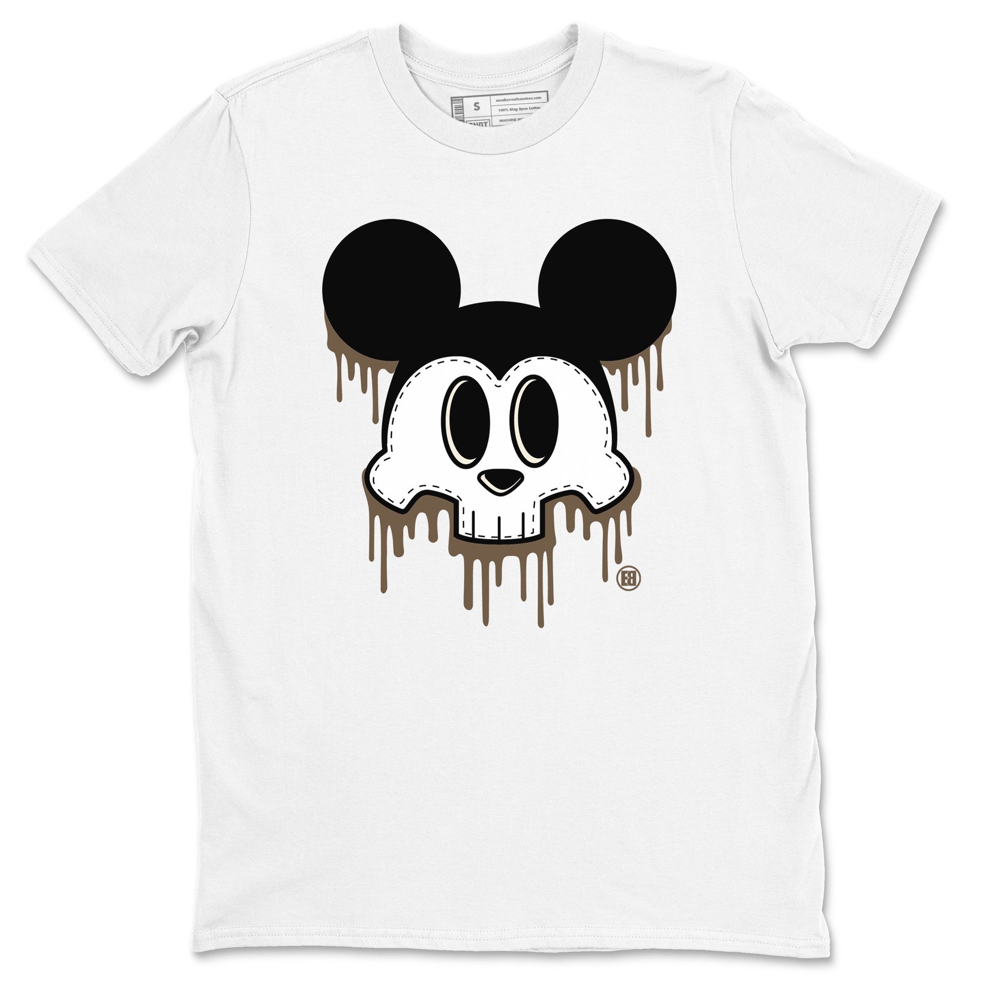 AJ1 Mocha shirts to match jordans Skull Mouse sneaker match tees Air Jordan 1 Mocha SNRT Sneaker Tees streetwear brand White 2 unisex cotton tee