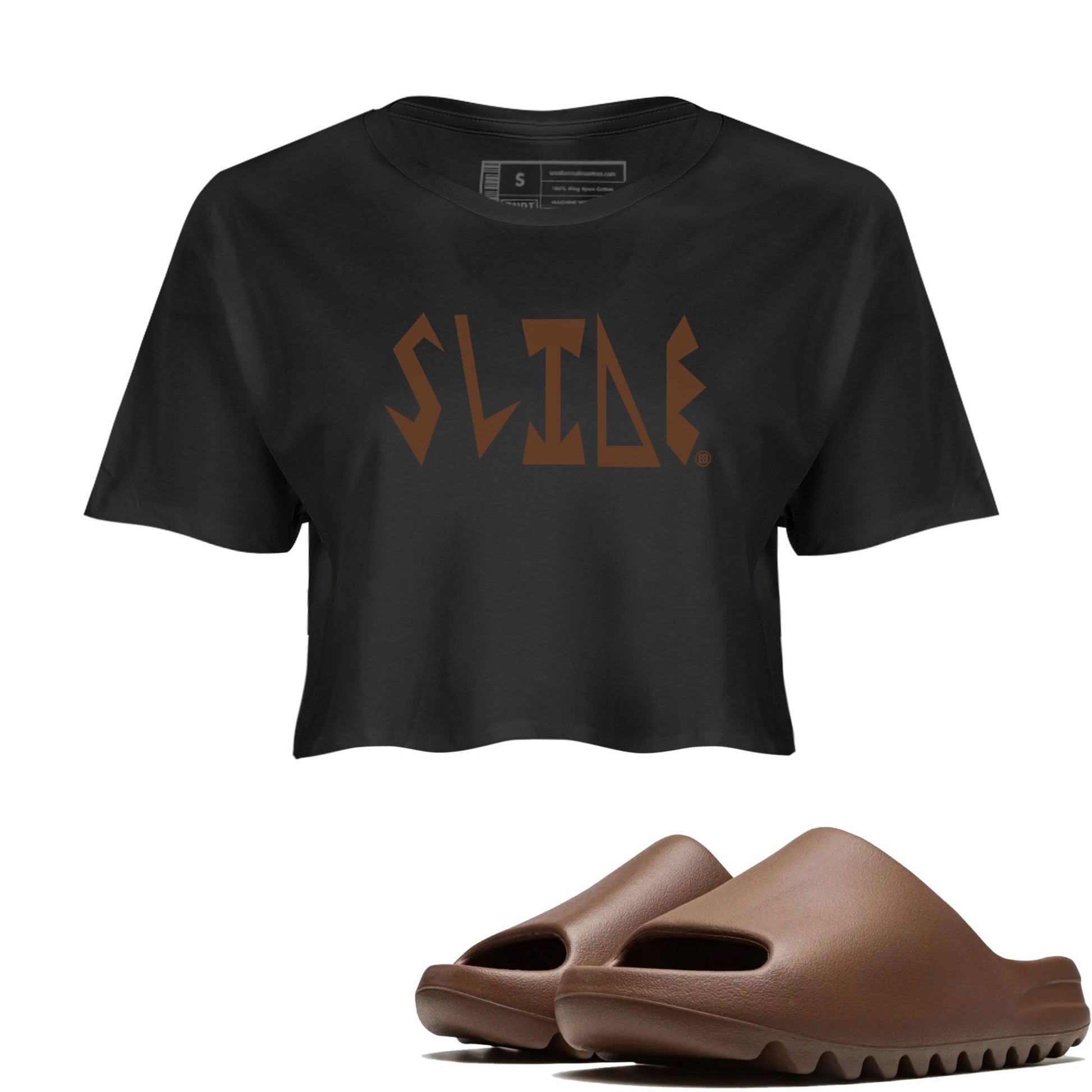Yeezy Slide Flax shirts to match jordans Slide Letters sneaker match tees Yeezy Slide Flax SNRT Sneaker Tees streetwear brand Black 1 crop tee