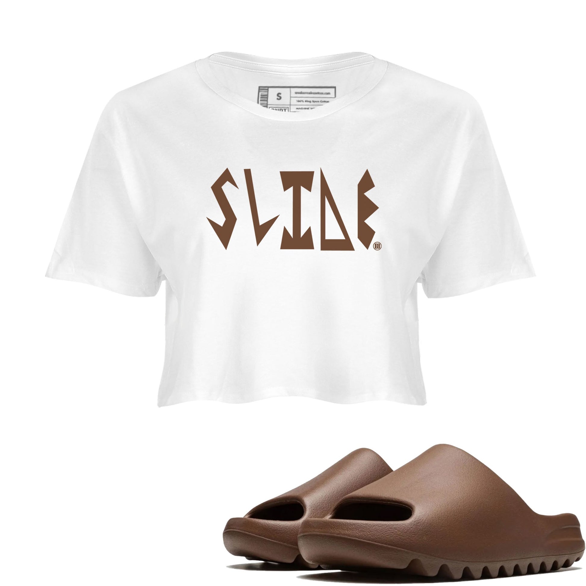 Yeezy Slide Flax shirts to match jordans Slide Letters sneaker match tees Yeezy Slide Flax SNRT Sneaker Tees streetwear brand White 1 crop tee